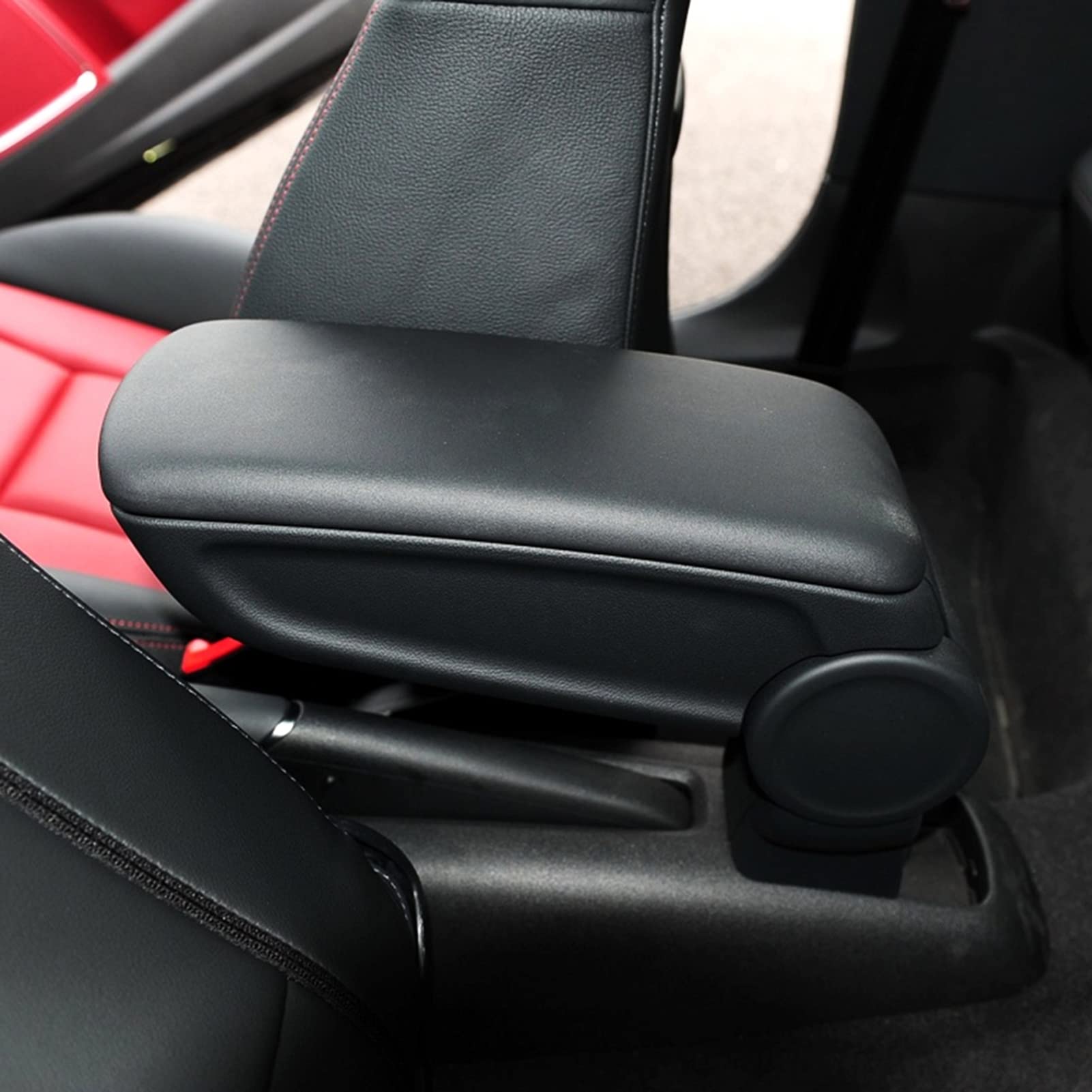 Copertura della Console Centrale,Sostituzione Coperchio Coperchio Console Centrale bracciolo in Pelle per Audi A1 8X1 2012-2018 Nero