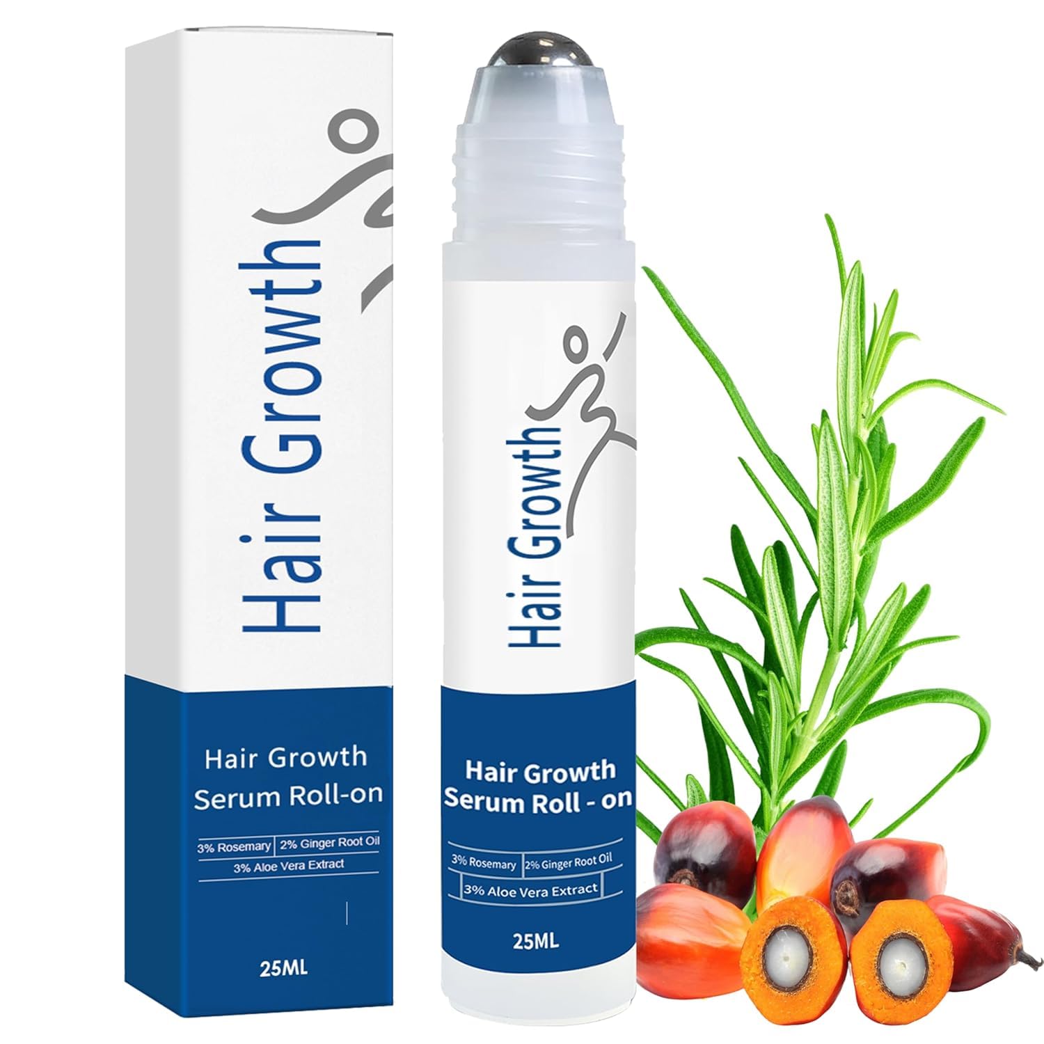 Rosemary Hair Growth Serum Roll On with 3% Rosemary,3% batana oil,2% Ginger oil,3% Aloe Vera Extract,Stronger Root,Hair Thicker,Hair Loss Treatment,Advanced Hair Regrowth-25 ML-image-18