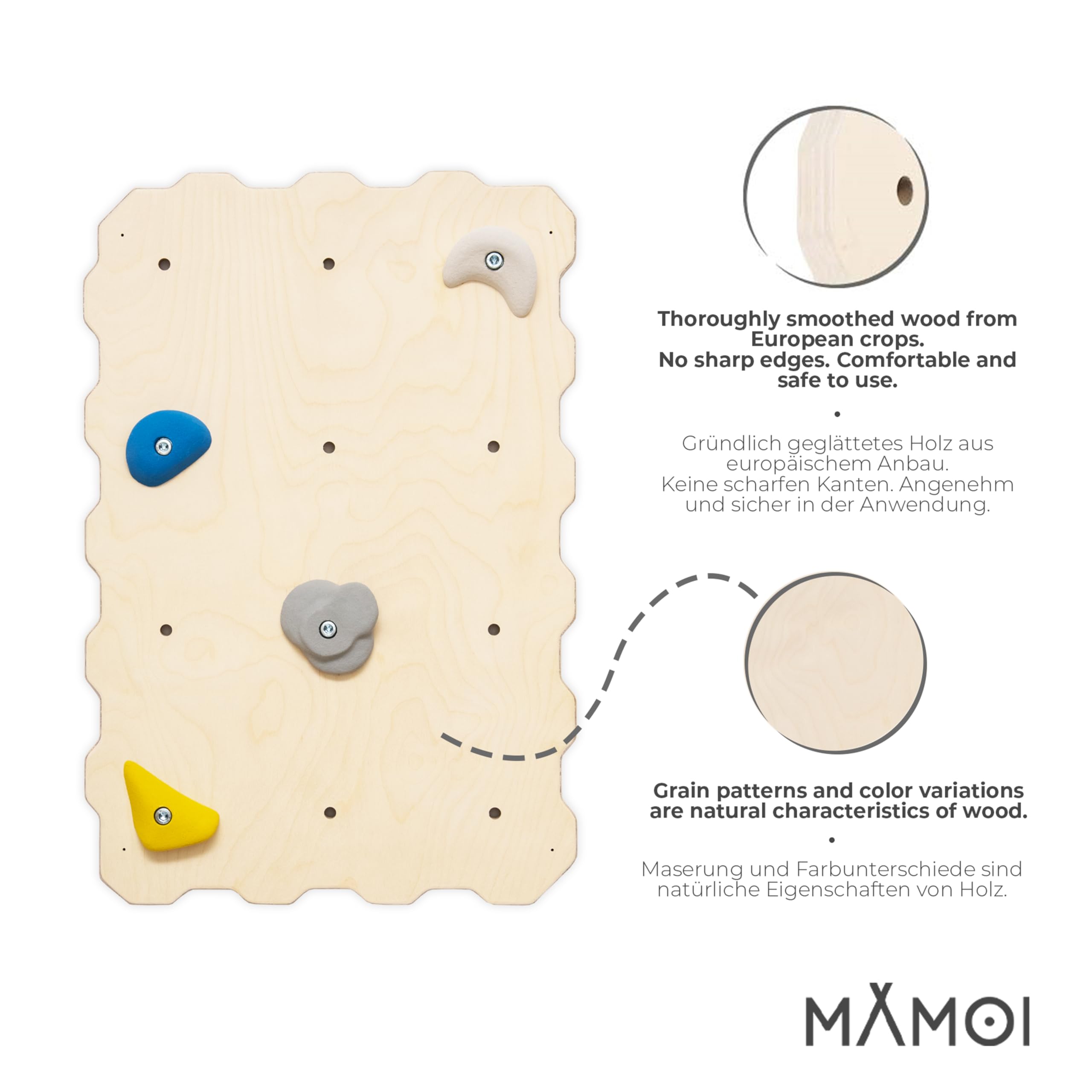 MAMOI® Kletterwand für kinderzimmer, Klettergerüst Indoor, Klettern mit Klettergriffe für Kinder, Klettersteine, Kletterturm mit Griffe, Klettergriffe, Montagesatz