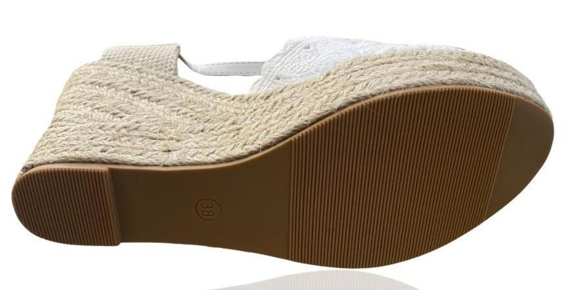 Miro Boho Chic Cuñas de Esparto Mujer – Alpargatas Cuña Novia Boho Chic Cómodas y Ligeras – Sandalias Mediterráneas con Encaje, Pulsera al Tobillo y Plataforma de Yute para Verano y Eventos