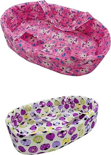 Moisés de muñeca de bebé de 2 piezas para muñecas recién nacidas de 5-6-7-8-9-10 pulgadas, moisés de juguete para muñecas pequeñas