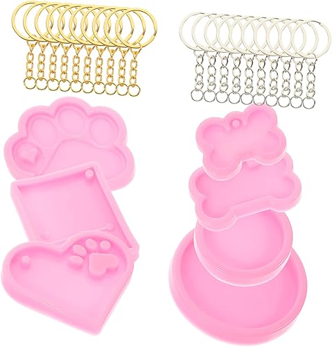 Miniatura 1 de 1 juego de moldes de silicona para llavero, moldes decorativos para llaveros, moldes de espejo, patas de gato, llaveros para suministros de llavero,