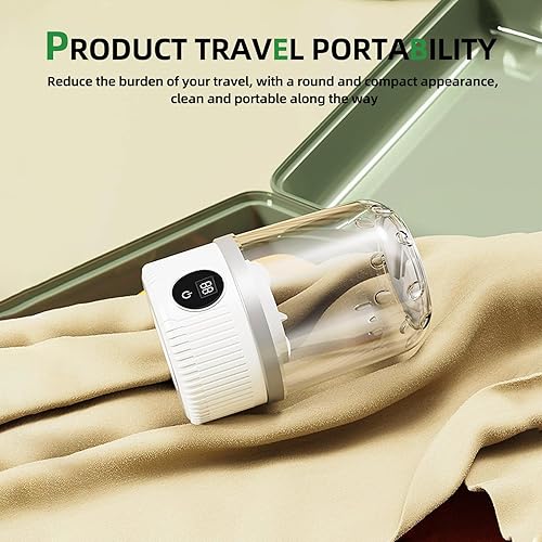 Miniatura 6 de Lavadora de ropa interior, mini lavadora portátil mejorada, almohadilla recargable, limpia profundamente ropa pequeña para apartamentos,