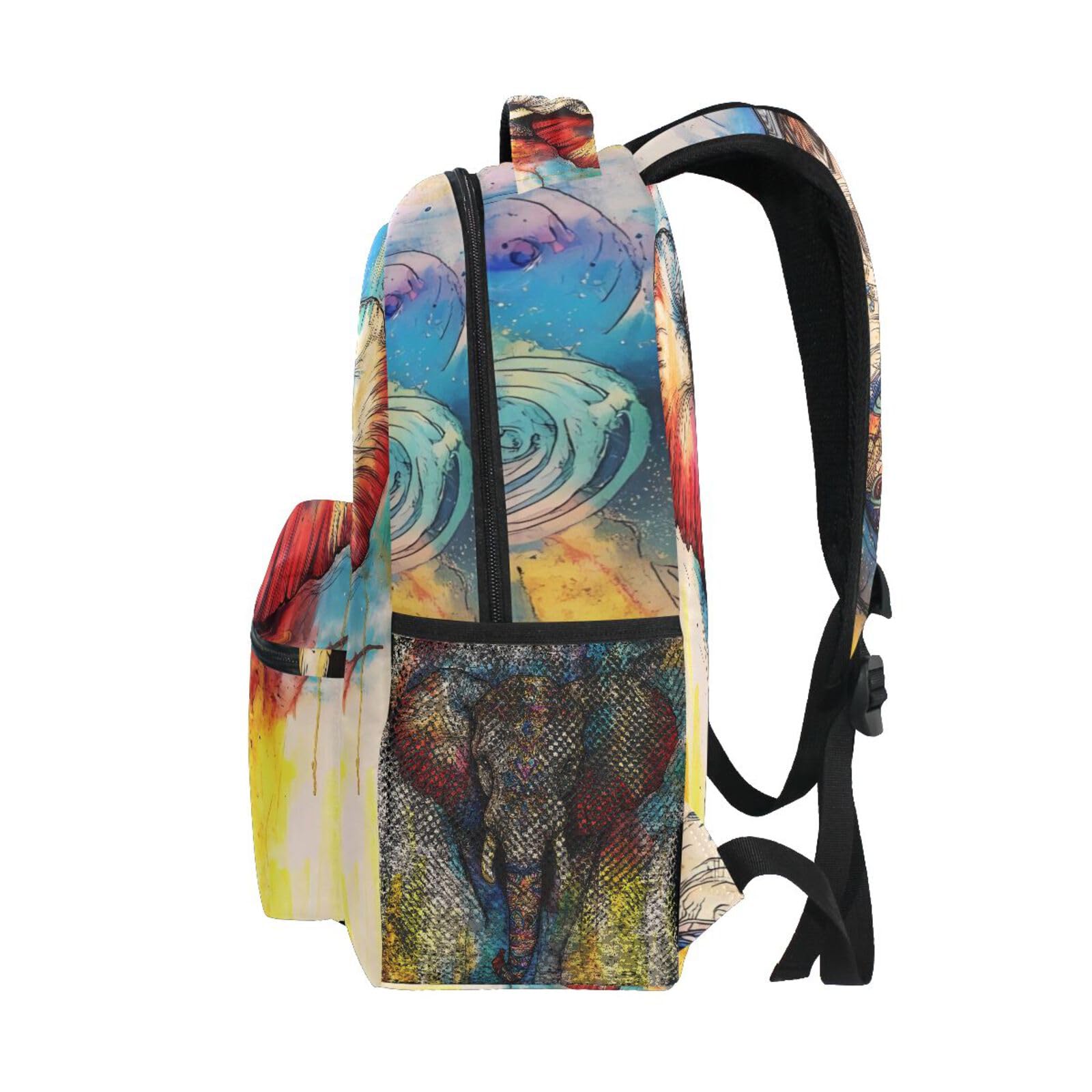 Vintage Elephant Sling Backpack Adjustable Daypack Travel Hiking Unisex Chest Amazon.com | Elephants Walking Fanny Pack for Women Men  main image 2