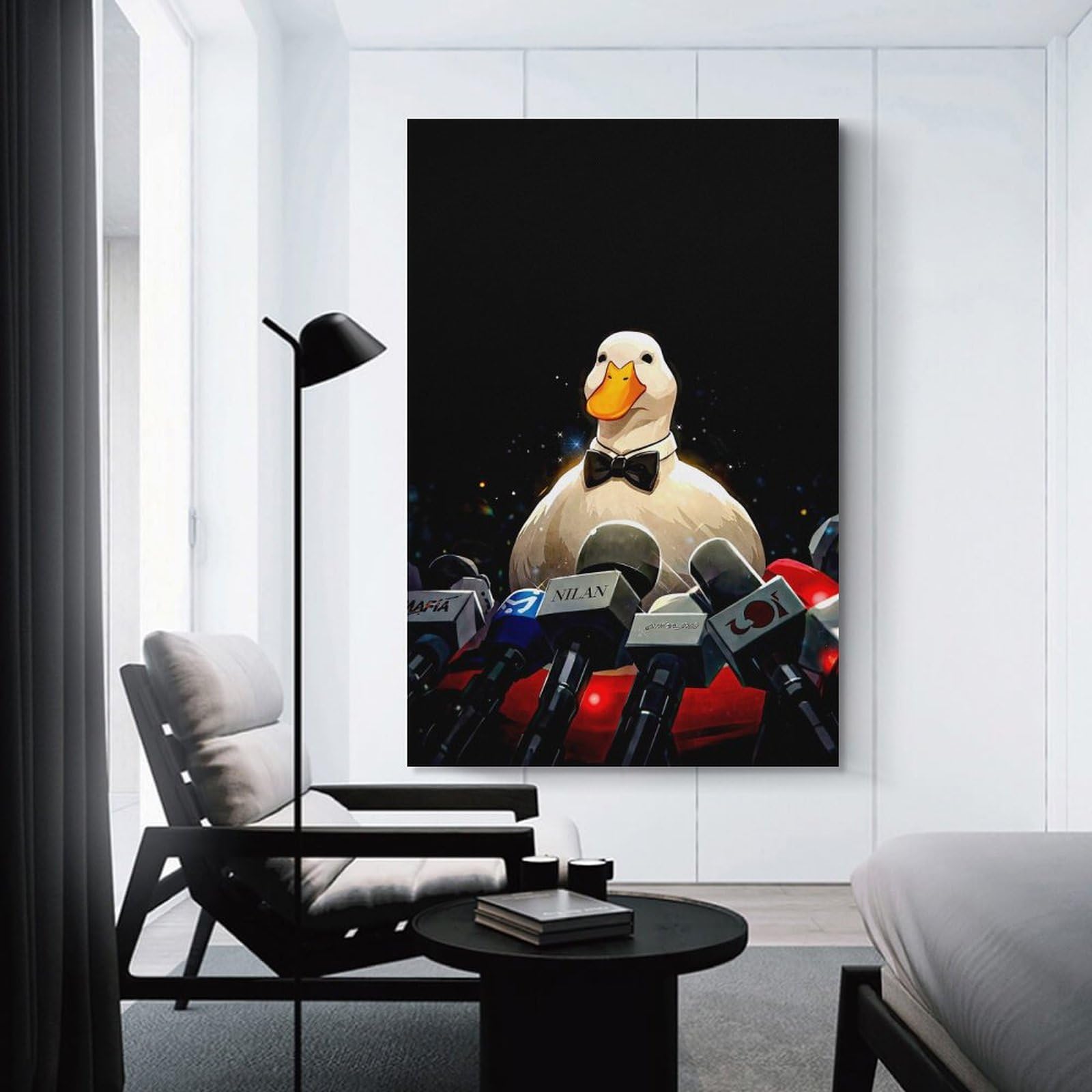 Junmoney Unframe-Style-10 Duck Press Conference Canvas Wall Decor, 20X30inch(50X75cm), For Gallery Wall Decor And Room Displays, Wall Decor Suited To Curated Displays