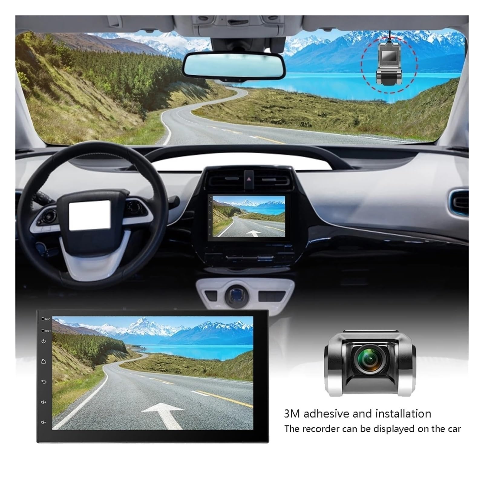 DashCam Videocamera for auto HD 1080P Dash Cam Car Dashcam DVR Video HD USB registratore automatico for lettore multimediale Installazione facile(Only USB DVR)