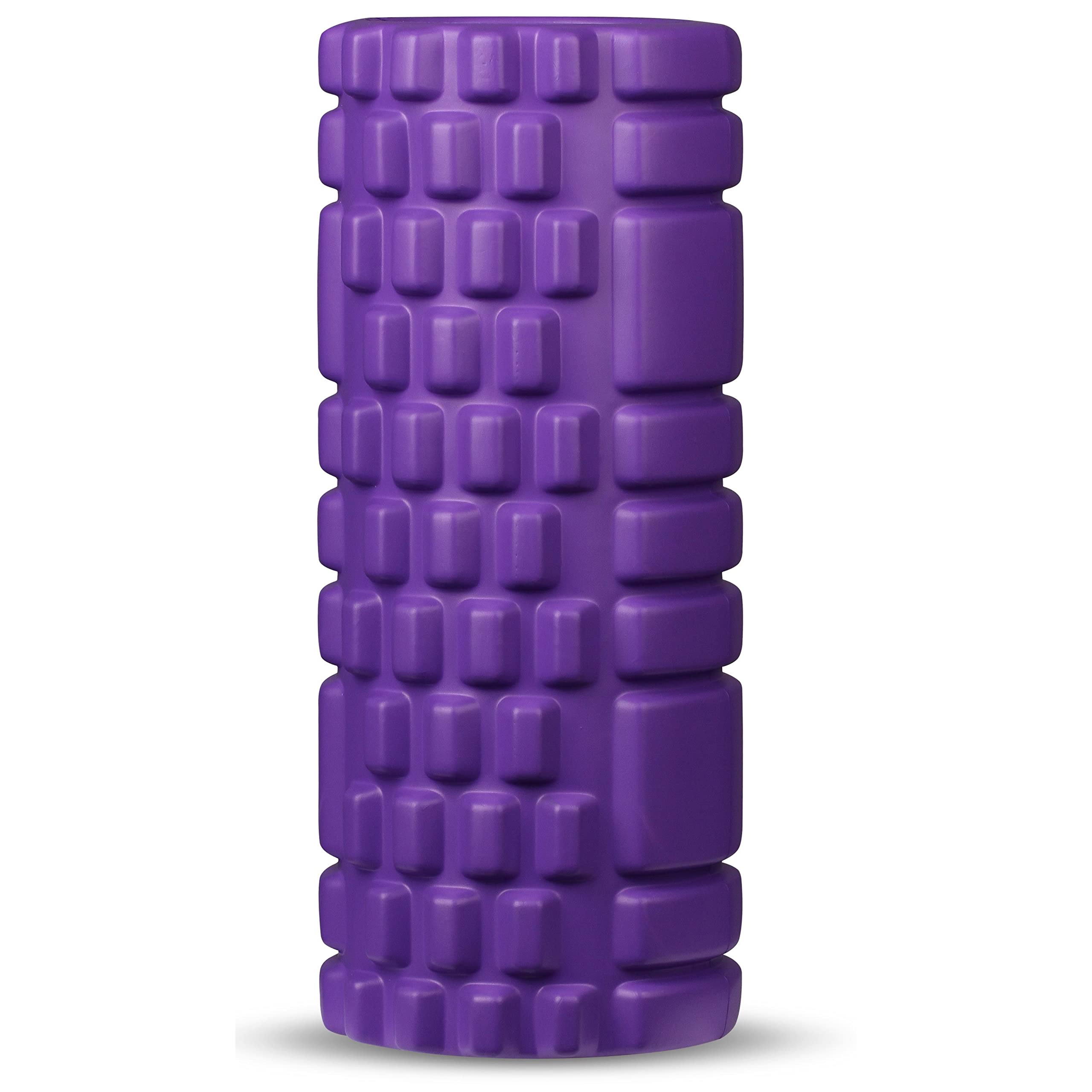 DRUNA Rullo in schiuma rotondo per massaggio muscolare Pilates Yoga Rullo in schiuma PVC Fitness INDIGO 33 * 14 cm (Viola)