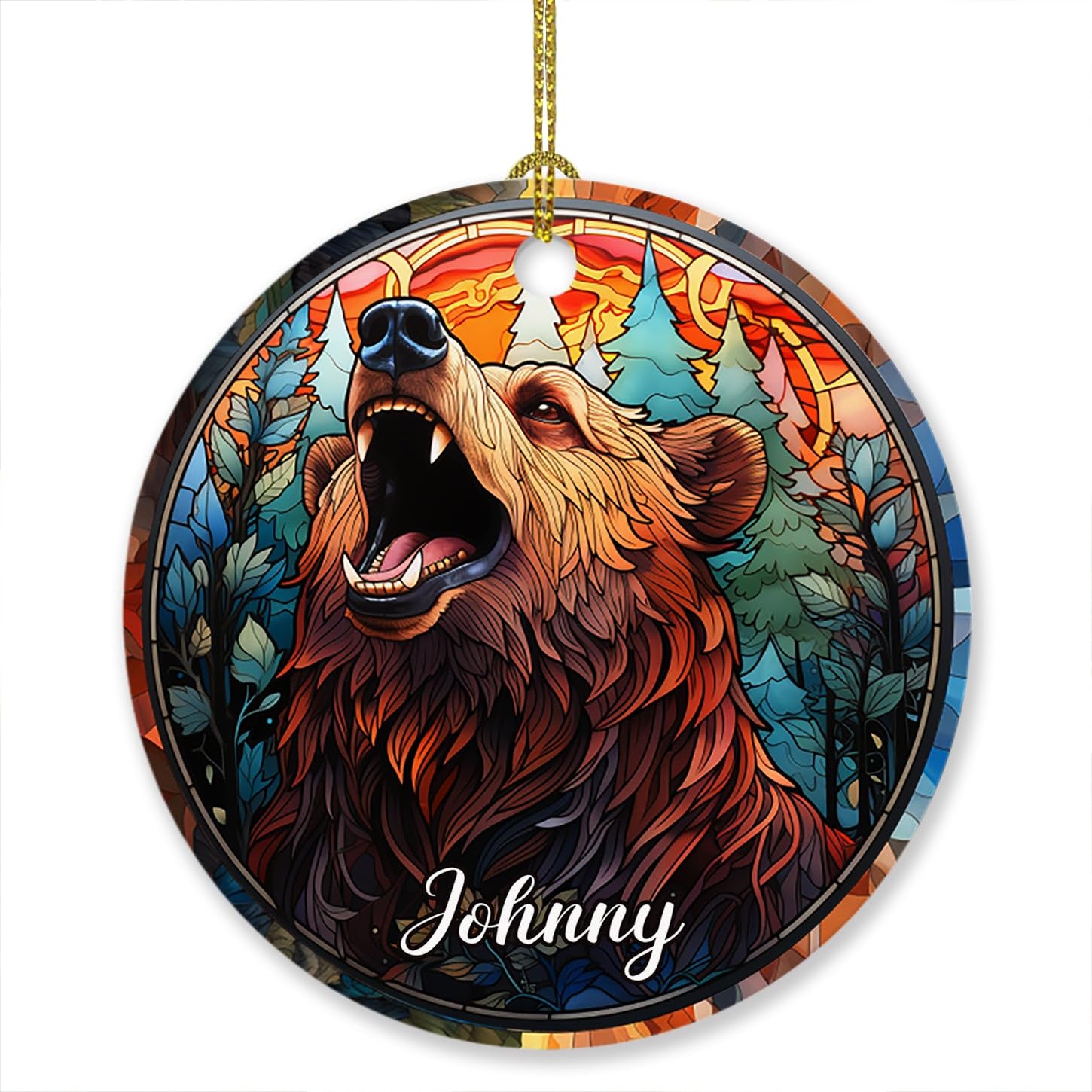 Bear Ornament Xmas 2025, Personalized Bear Ornament Gifts for Men Women Animal Lover, Customized Name Bear Lover Christmas Ornament, Awesome Bear Colorful Ornaments Hanging Keepsakes Christmas Tree