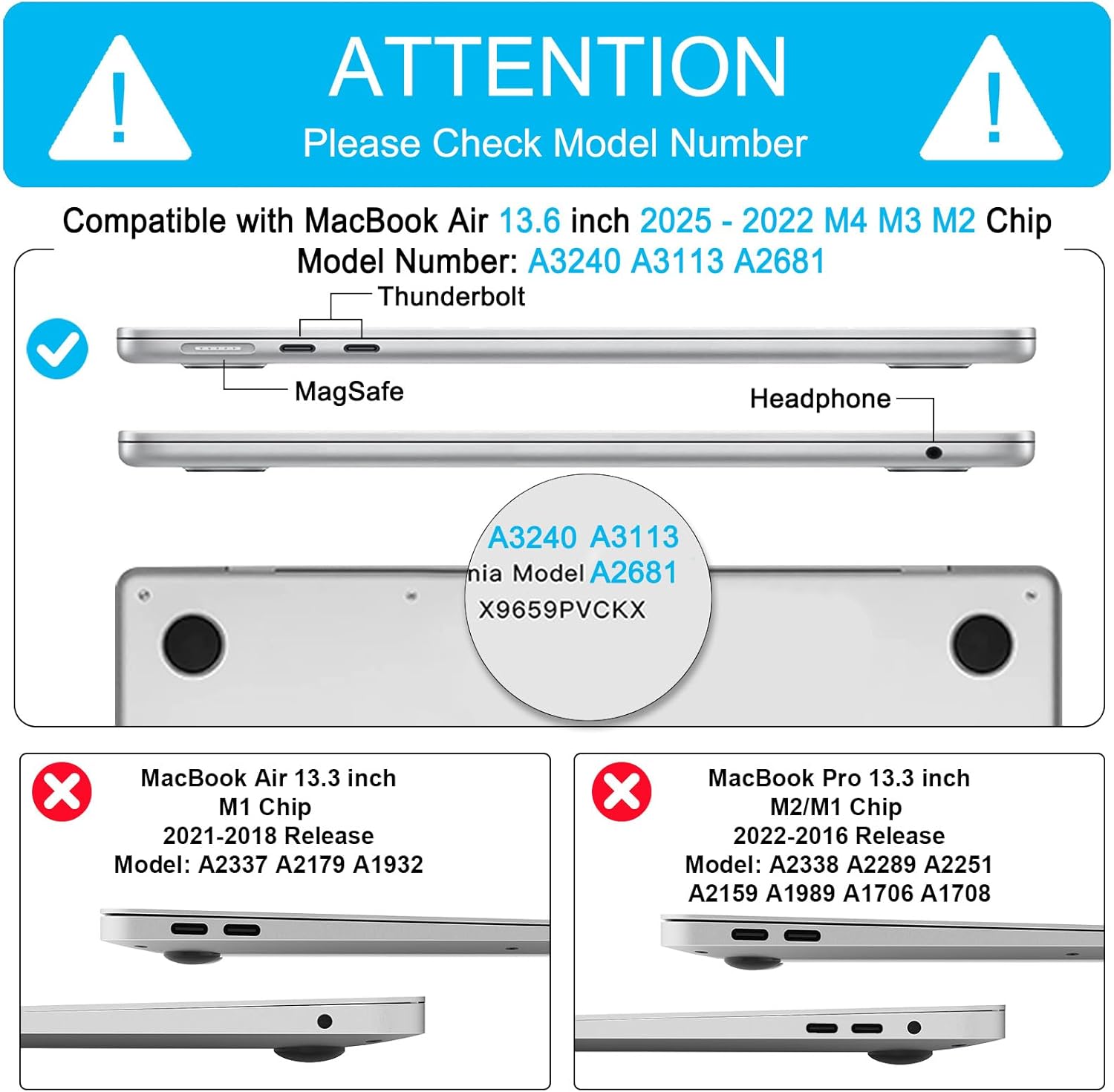 B BELK Compatible with MacBook Air 13.6 inch Case 2026 2025 2024 2023 2022 M4 M3 M2 A3240 A3113 A2681 Liquid Retina Display, Plastic Hard Shell Case + Keyboard Cover + Screen Protector, Airy Blue - Image 2