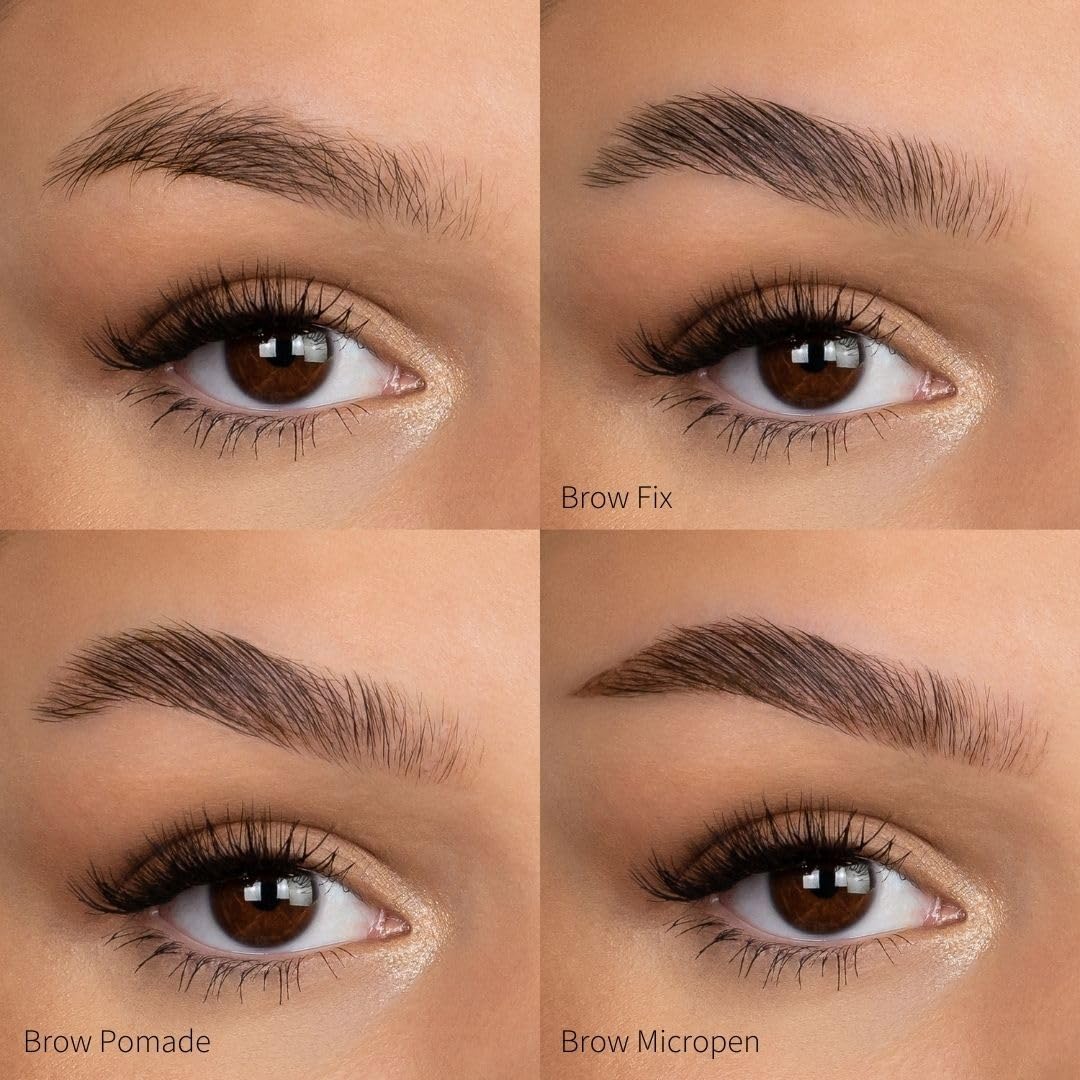 Fleeky - Set per sopracciglia Brow Fix, pomata e micropi, 3 in 1, forma perfetta ombreggiatura, riempimento e definizione per risultati naturali resistenti alle sbavature (marrone)