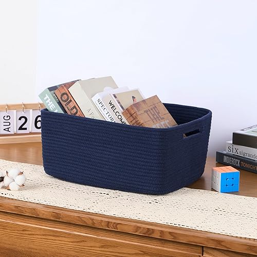 Miniatura 138 de Cestas grandes de almacenamiento para estantes, organizadores de armario, para ropa, manta, toallas, guardería, caja de juguetes, cestas de cuerda