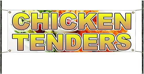 Chicken Tenders Food Restaurant Unique Novelty Indoor Outdoor Vinyl Banner Sign 24" x 72"