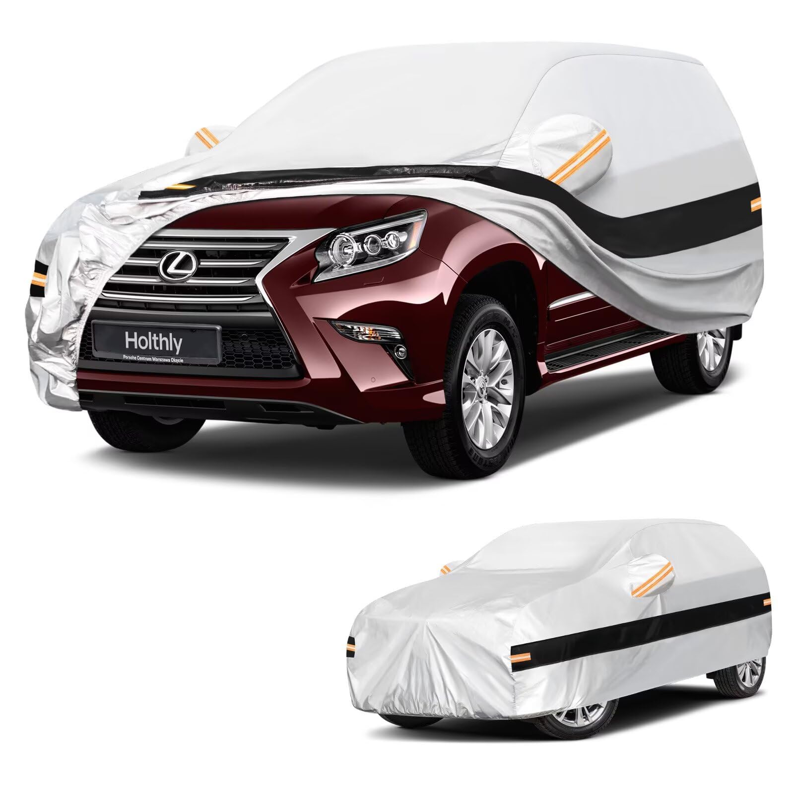 10 Layers SUV Car Cover Custom Fit Lexus GX GX550 GX460 GX470,Overtrail,Luxury(2013-2026),Waterproof All Weather for Automobiles, Outdoor Full Cover Sun Rain Protection with Cotton. Silver