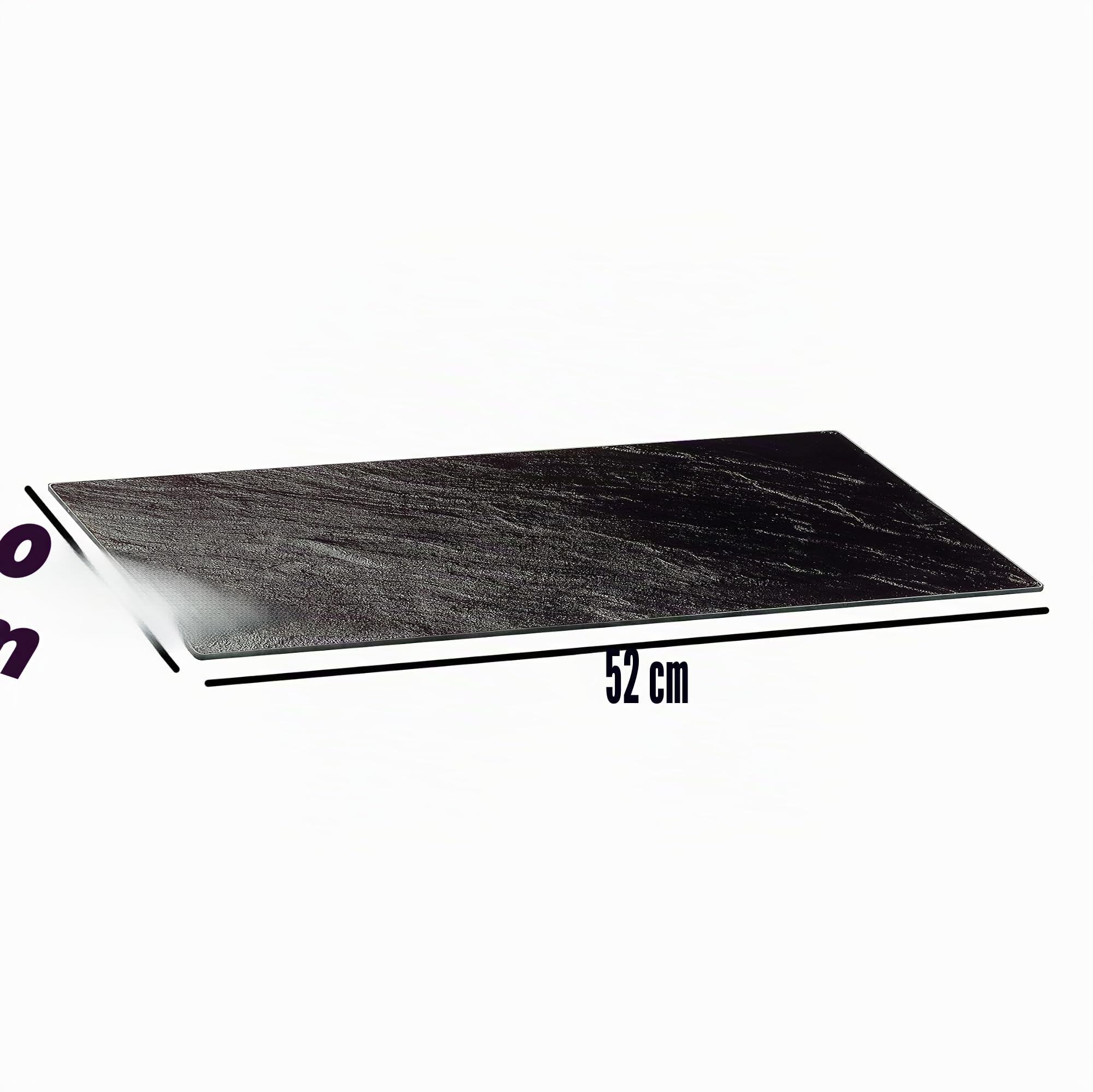 EXCELLENT HOUSEWARES Set de 2 Planches à Découper Rectangulaires en Verre Trempé Noir, 60 x 40 x 0.8 cm, Verre et Ardoise, Lavage à la Main ou Lave-Vaisselle, Ensemble de 2 Planches à Découper