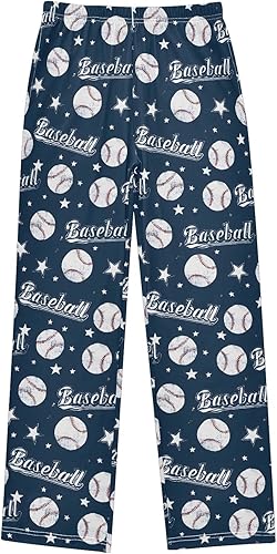 ALAZA Cartoon Vintage Baseball Blue Pajama Pants Long Sleep Pant Pajama Bottoms 