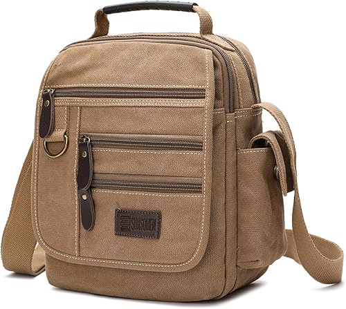 Bolso bandolera de lona para hombre, bolso bandolera pequeño, bolso de trabajo, multifunción, vintage