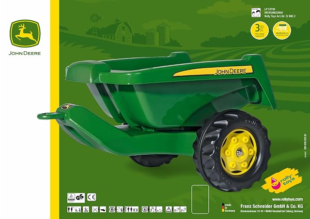 Foto 5 de 5 de Rolly Toys rollyKipper II John Deere (para niños de 2,5 a 10 años, remolque de una rueda