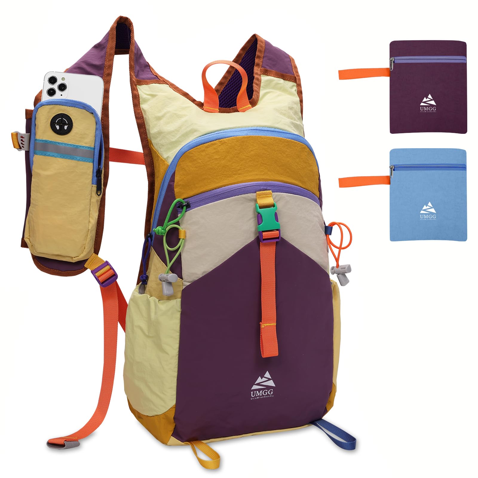 UtiaMiaoGonGo 15L Small Hiking Backpack Travel Daypack Colorful