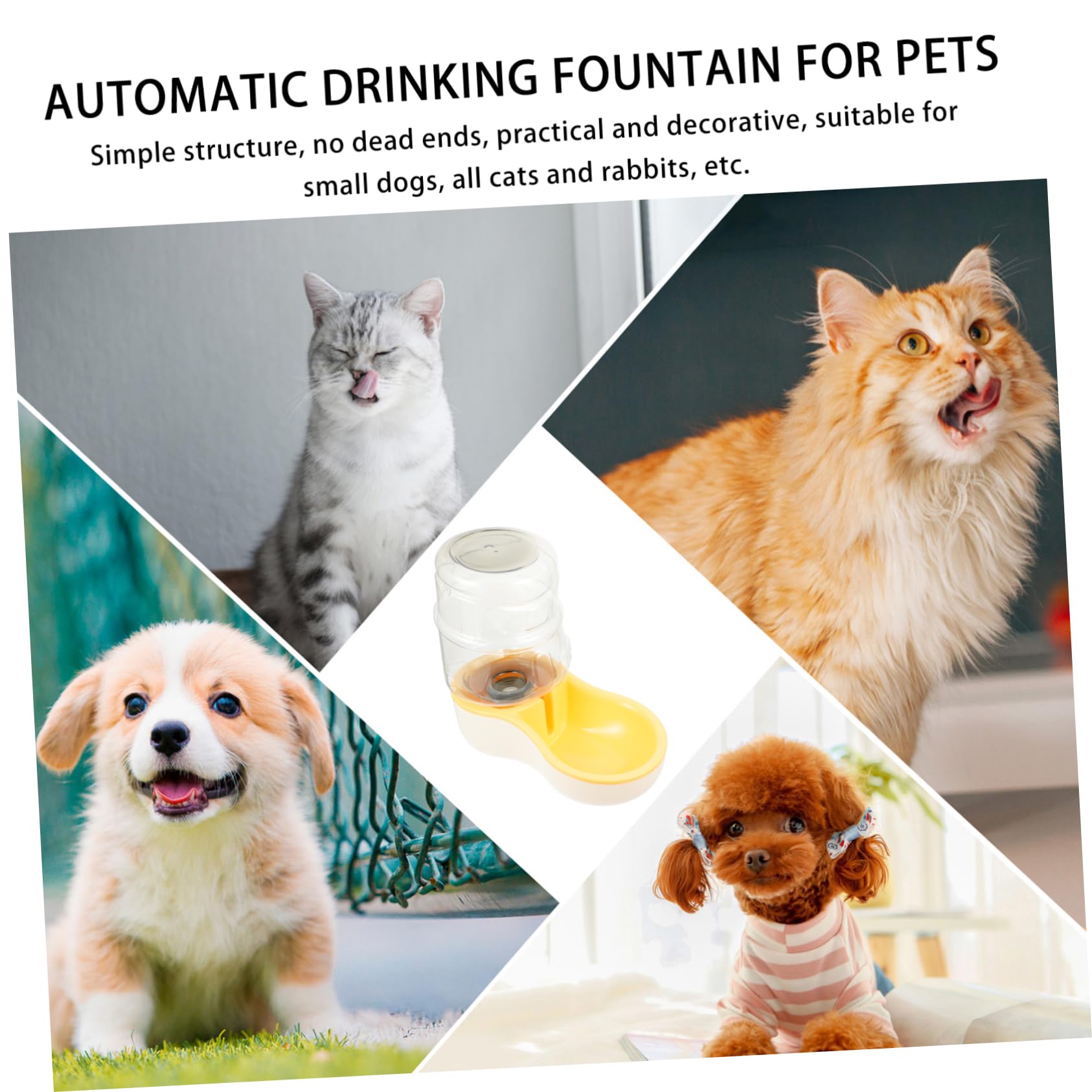 WOONEKY Bebedero Automático Perro Tazón Agua Estable Material Práctico Antideslizante
