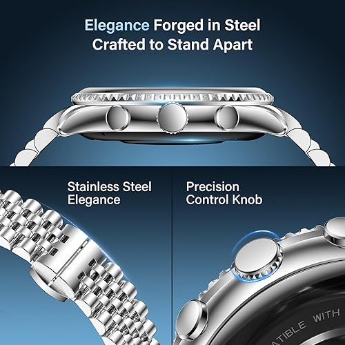 Miniatura 2 de SOUYIE Reloj inteligente 2025 para hombre, contestarhacer llamadas para iPhone Android, pantalla AMOLED HD de 1.32 pulgadas, reloj de lujo para