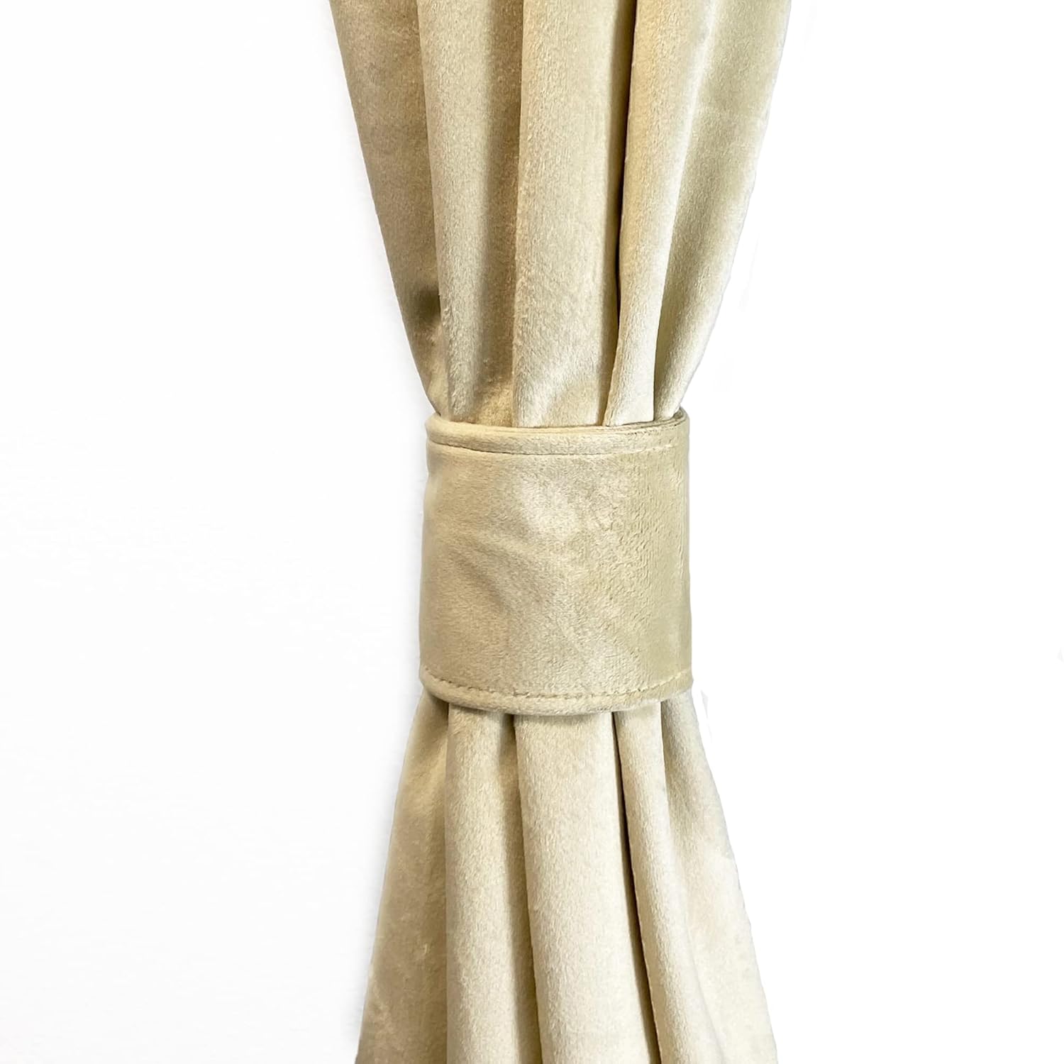 YOUR CHAIR COVERS - 52 X 63 Inch Velvet Curtains with Grommets - Beige - 2 Panels