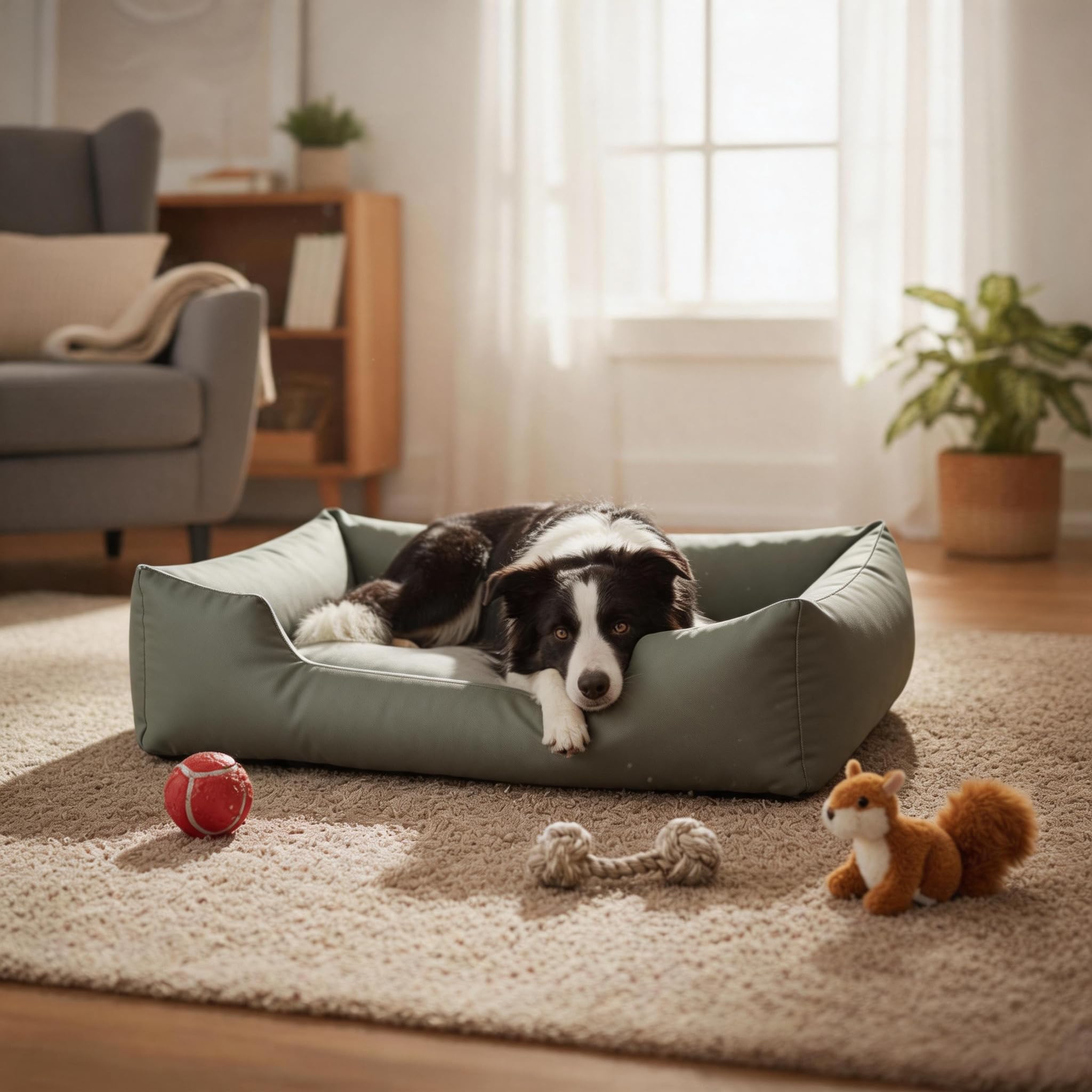 Zedelmaier Hundebett für Hunde & Katze, Dog Bed - 90×68×24cm, Dicker Hundekissen, ergonomisches Hundebetten mit abnehmbarem Bezug, kratzfestes & wasserdichtes Hundekorb, Hundesofa waschbar