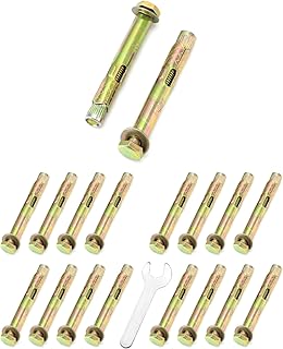 QWORK 18 Stück Dehnschrauben M6 x 8 x 60 mm Sechskantschraube Hülse Ankerbolzen Betonschrauben Mauerwerk Ziegel Wand Befes...