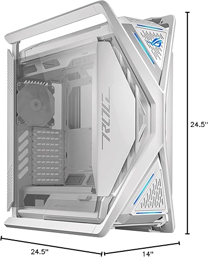 Vista 26 de ASUS ROG Hyperion GR701 EATX - Carcasa para computadora de torre completa con estructura semiabierta, paneles laterales sin herramientas, soporta