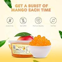 Vista 27 de Fanale Perlas de Boba Reventadoras de Fresa y Mango, Veganas, Sin OMG, Sin Gluten, Sin Grasa, Perfectas para Té de Burbujas, Batidos, Helados