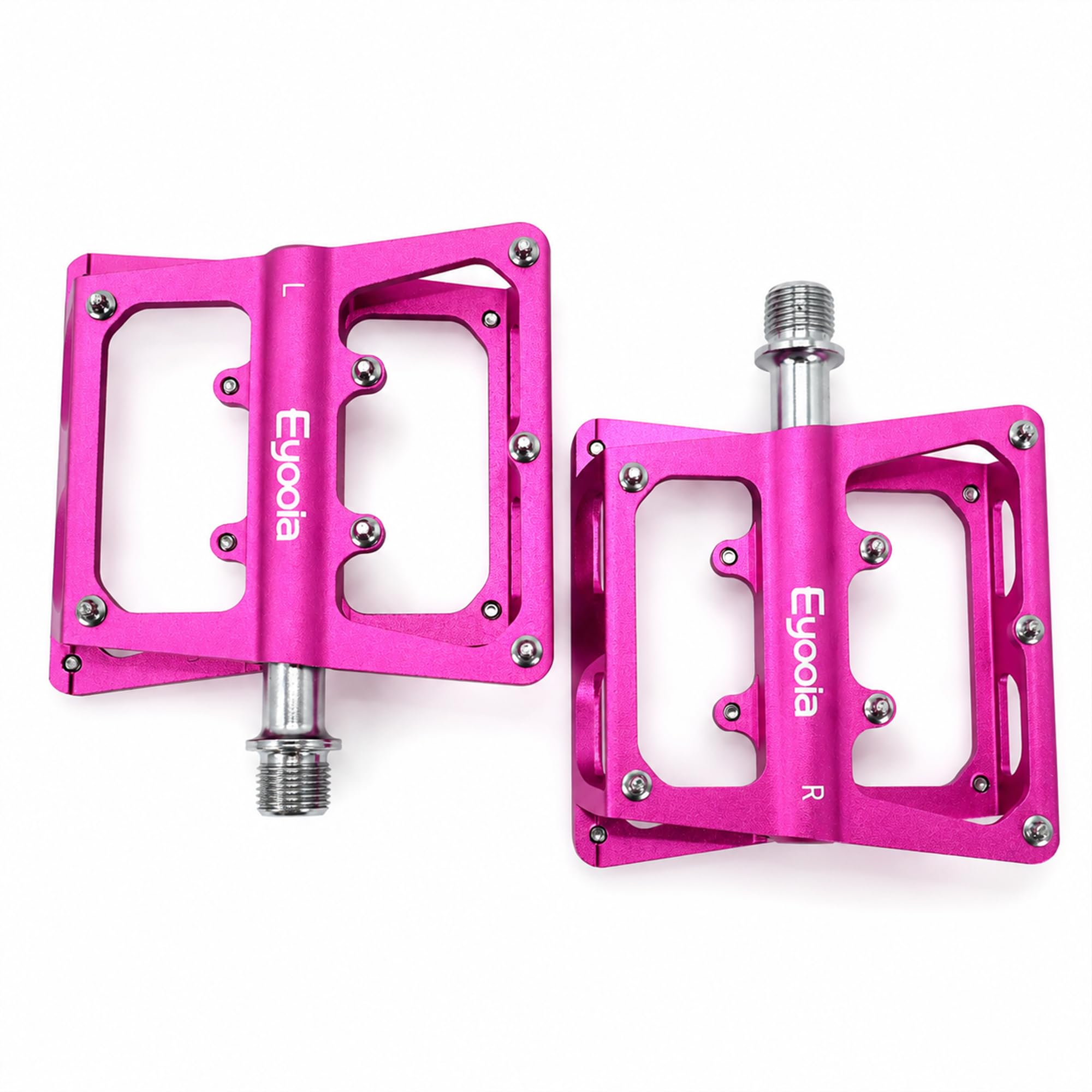 Mountain Bike Pedals, Aluminum Metal Bicycle Flat Pedals 9/16"