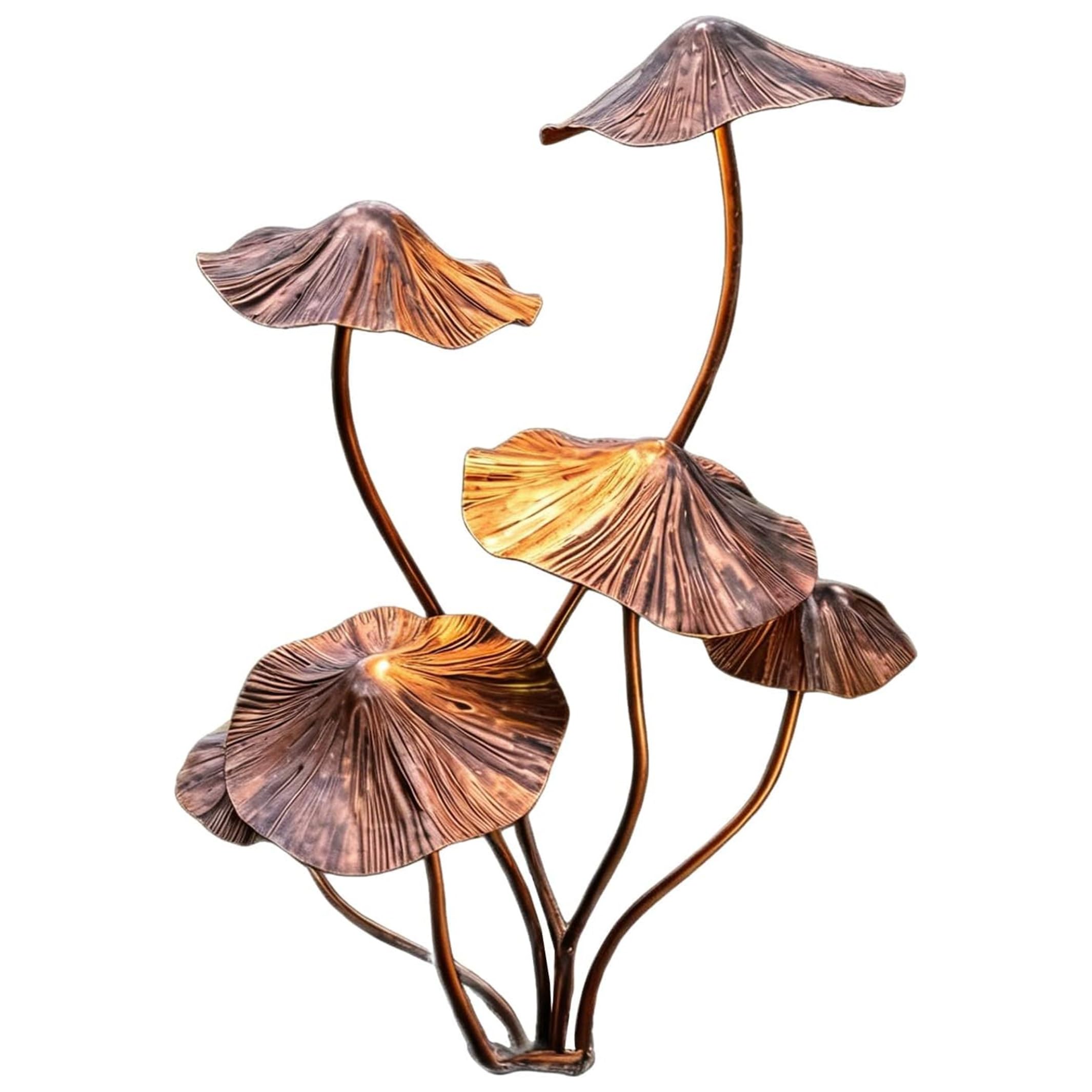 Perodlly Mushroom Garden Decor, Outdoor Mushroom Decor - Vintage Bronze Wrought Iron Stakes For Yard & Patio.