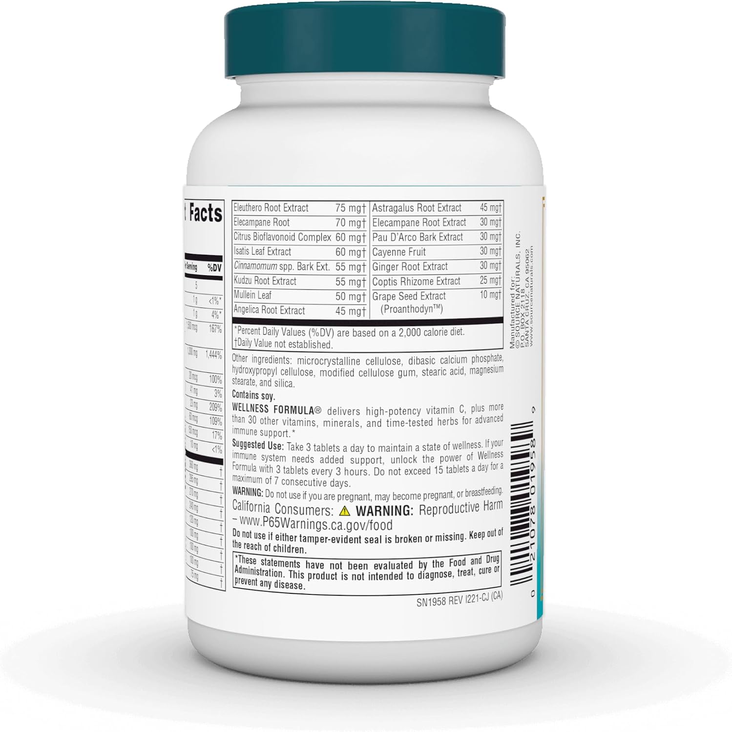 Source Naturals Wellness Formula Bio-Aligned Vitamins - Immune System Support Supplement & Immunity Booster - 90 Tablets