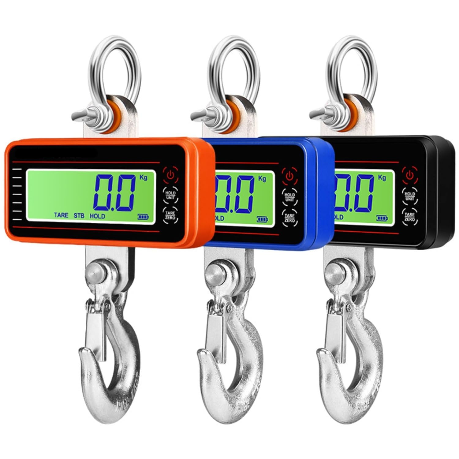 Digital Crane Scale 3300 lbs/1500 kg Industrial Heavy Duty Crane Scale Rugged and Durable Industrial Heavy Duty Weighing Tool for Farms, Factories, Construction, CE Certified (300kg Orange Color)