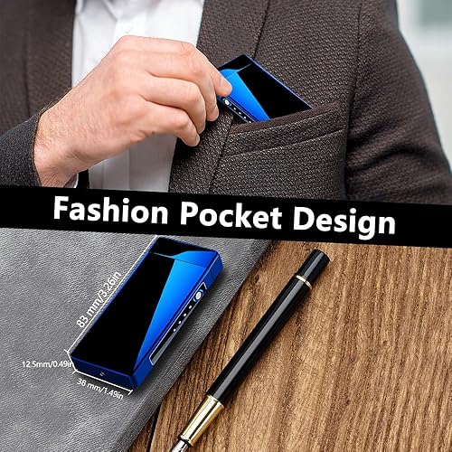 Miniatura 5 de SKRFIRE Encendedores de arco recargables por USB de plasma, resistente al viento, eléctrico de llama grande, con indicador de batería LED para