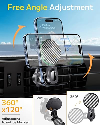 Miniatura 6 de Qifutan Cargador de montaje de coche Magsafe de 15 W, sin bloqueo de ventilación de aire, cargador inalámbrico para automóvil, accesorios