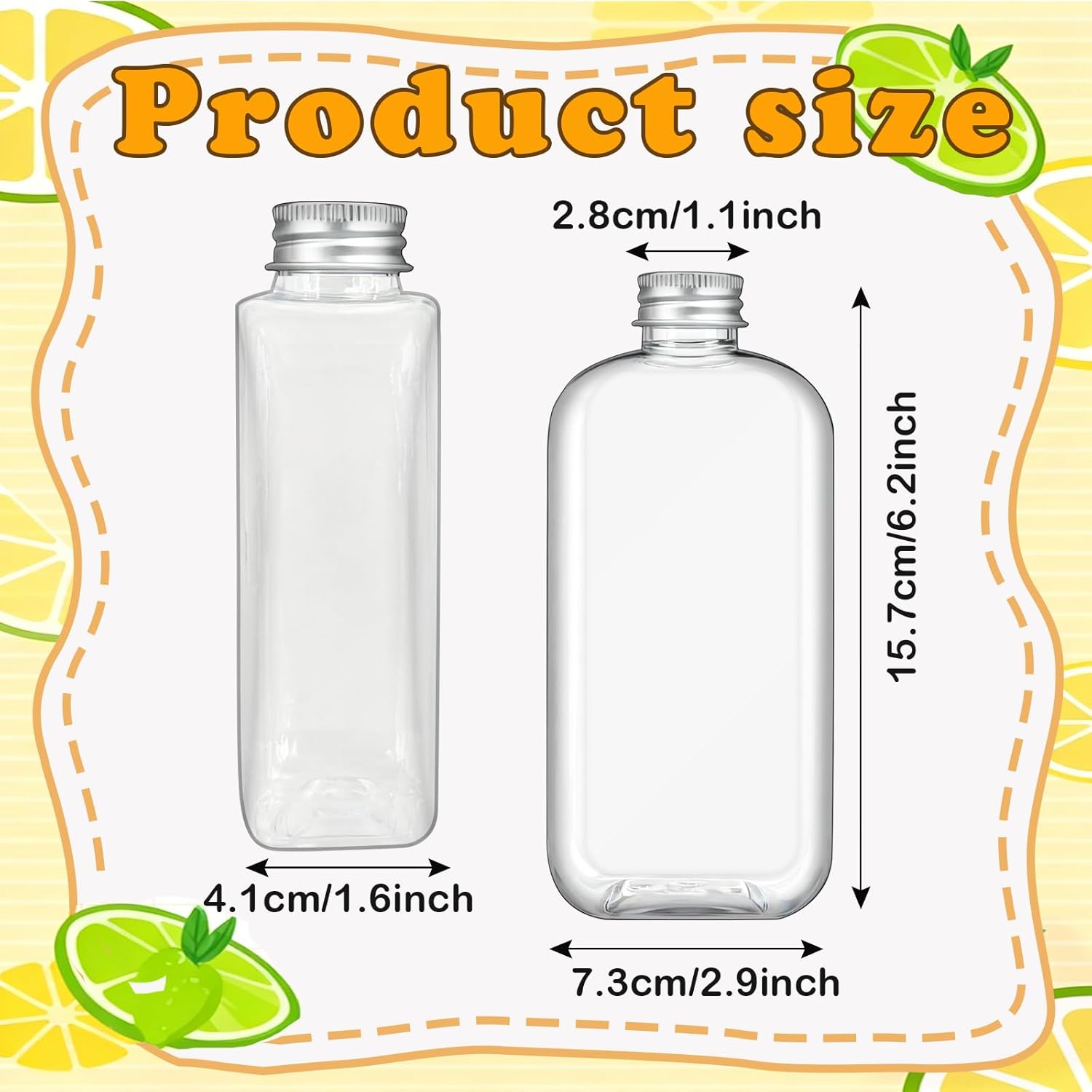 25 Pcs Plastic Bottles with Caps Reusable Flat Water Bottle Clear Plastic Flask Bottle Mini Beverage Container for Milk, Juice, Drinks, Tea, Liquor and Alcohol (12 oz) - Image 2