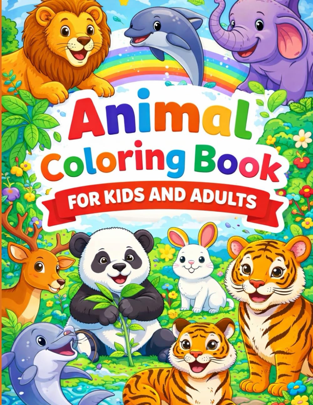 Wildlife Animal Activity Coloring Book For Kids And Adults: Coloring Book for Children and Adults with Forests, Rivers, Deers, Foxes, Rabbits, Owls, and Much More for Relaxation and Stress Relief