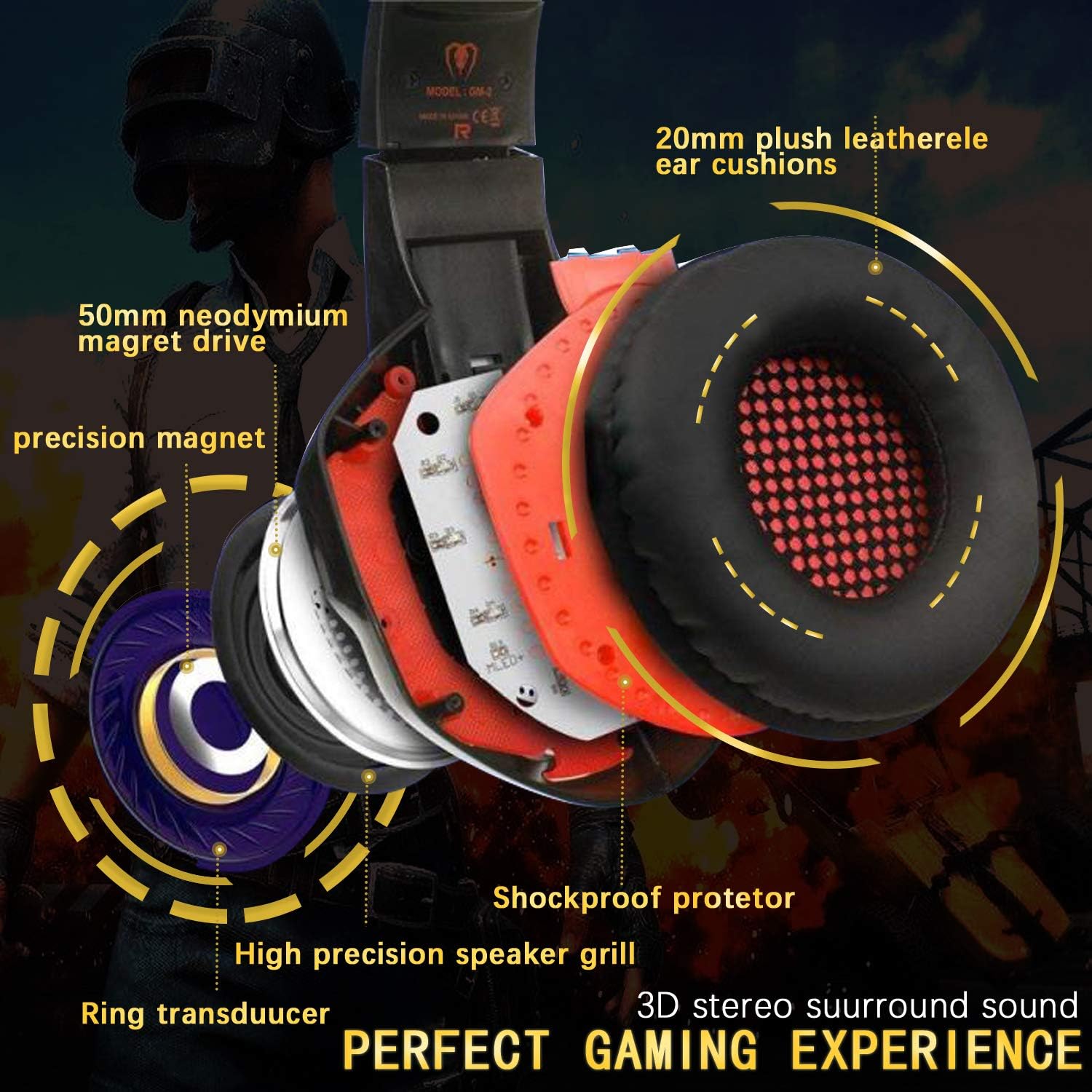 🛒 Crazy Deals Gaming Headset for Xbox One,PS4,PC,Laptop,Tablet with Mic,Pro over Ear Headphones,Two Free 3.5mm Y Splitter,Noise Canceling,USB Led Light,Stereo Bass Surround for kids,Mac,Smartphones