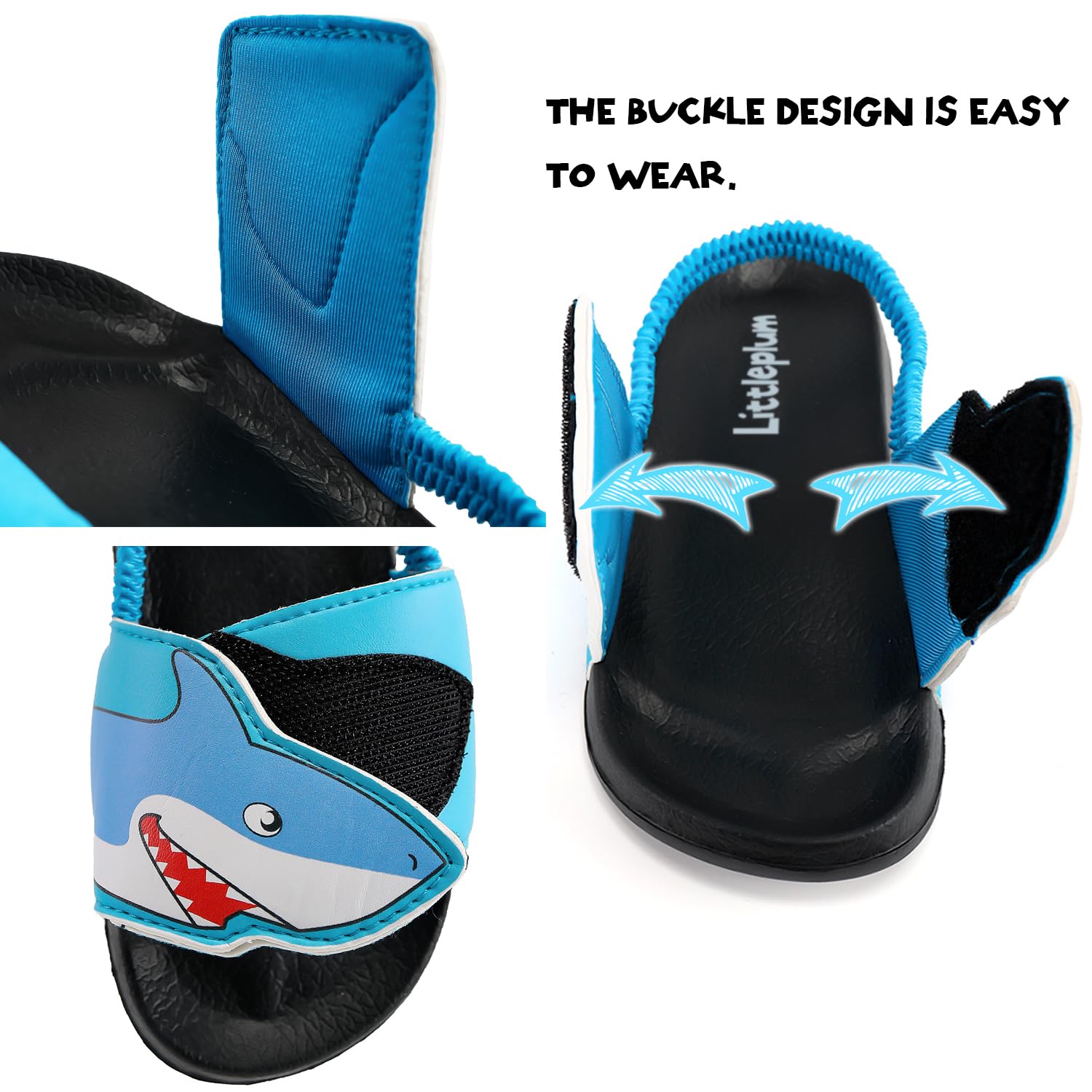 Littleplum Badelatschen Kinder Badesandalen Mädchen Badeschlappen Kinder Badeschuhe(A Blau,32/33 EU)