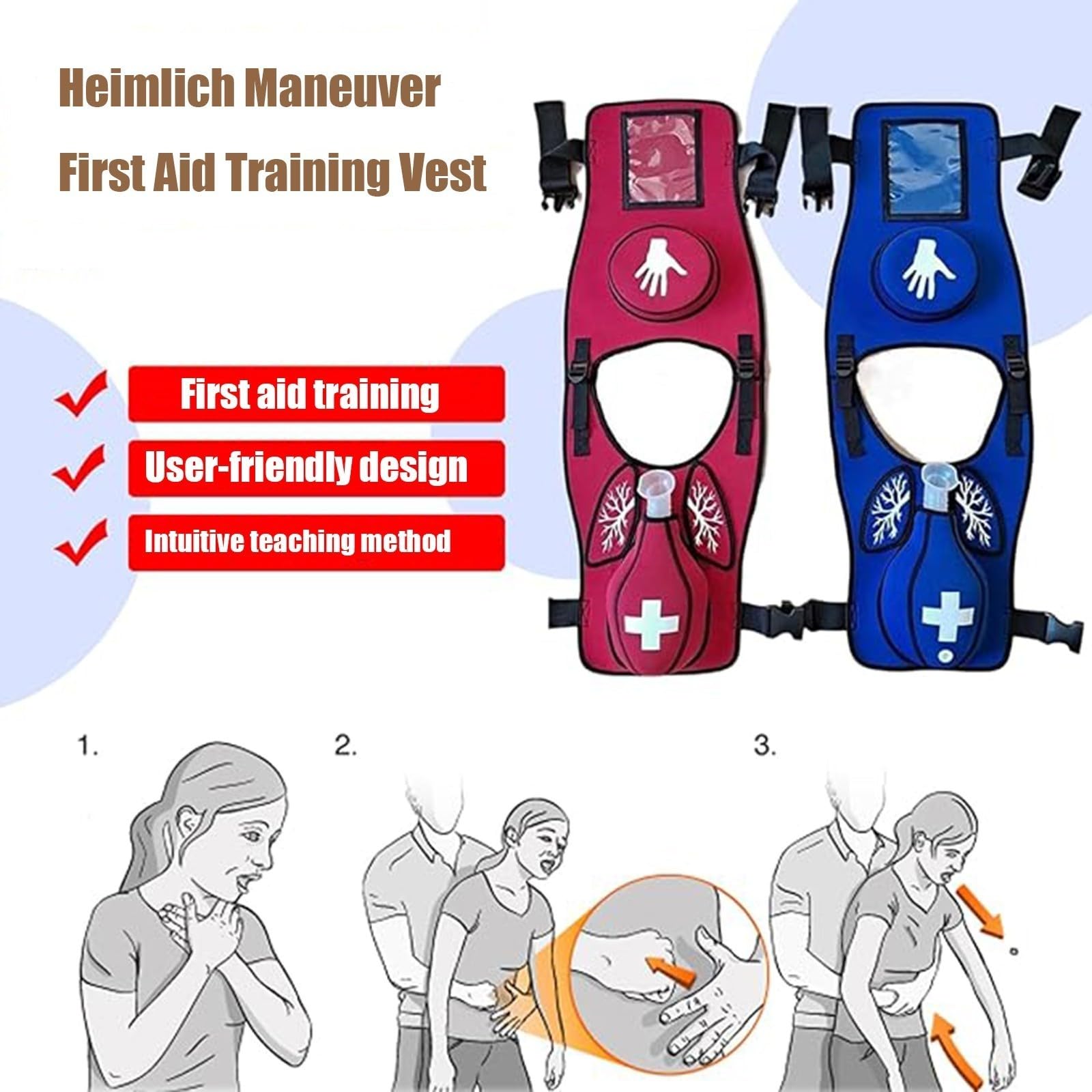 Heimlich Erste-Hilfe-Praxis-Trainingsweste Anti-Erstickungs-Trainer-Weste Erstellbares Design Für Krankenschwestern Und Studenten, Erste-Hilfe-Unterrichtszubehör Adults