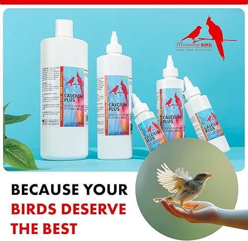 Miniatura 7 de Morning Bird Suplemento Calcio Plus para la salud aviar, fórmula líquida de calcio con magnesio y vitamina D3, 16 onzas líquidas