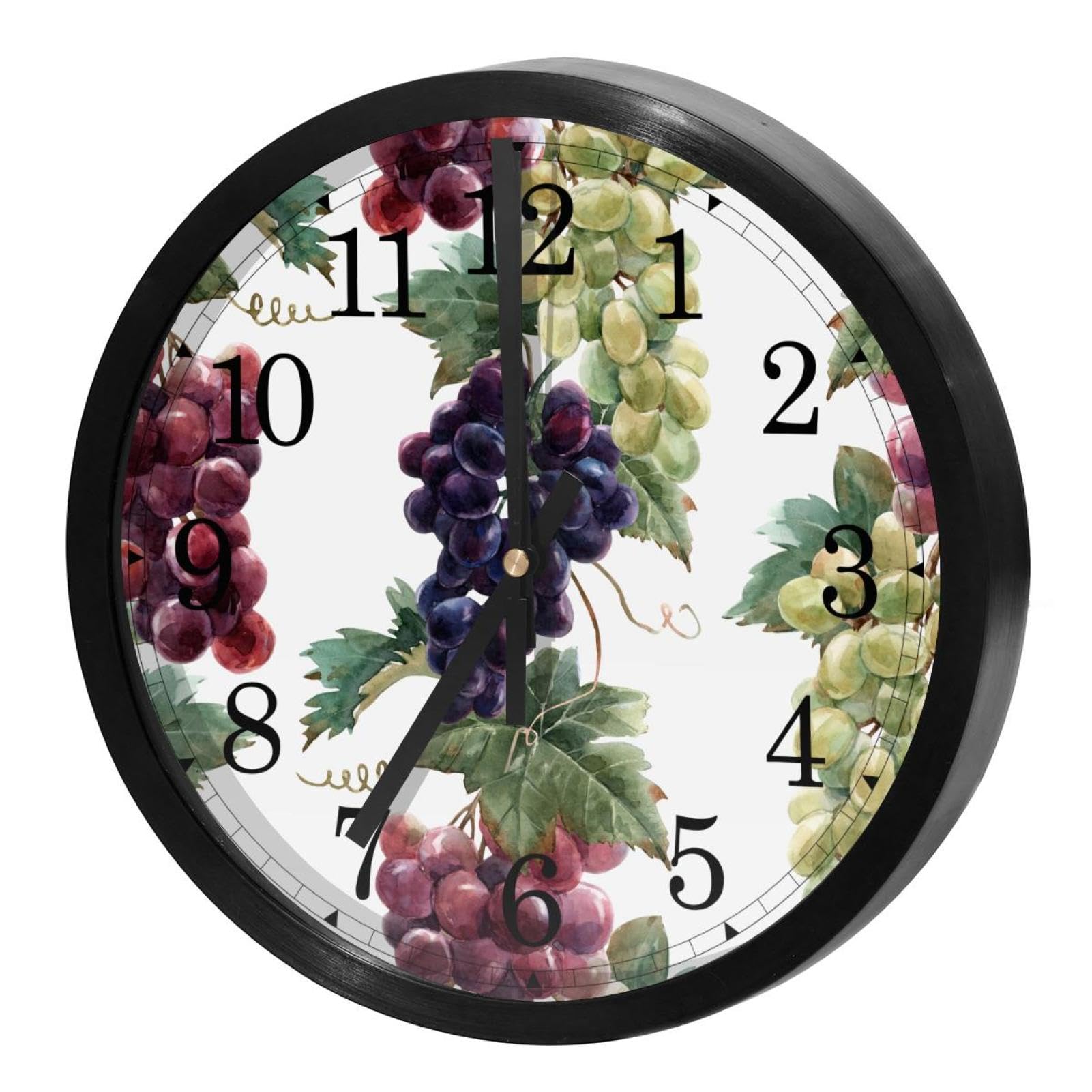 Horloge murale pour cuisine et bureau silencieuse sans tic-tac au motif fruits