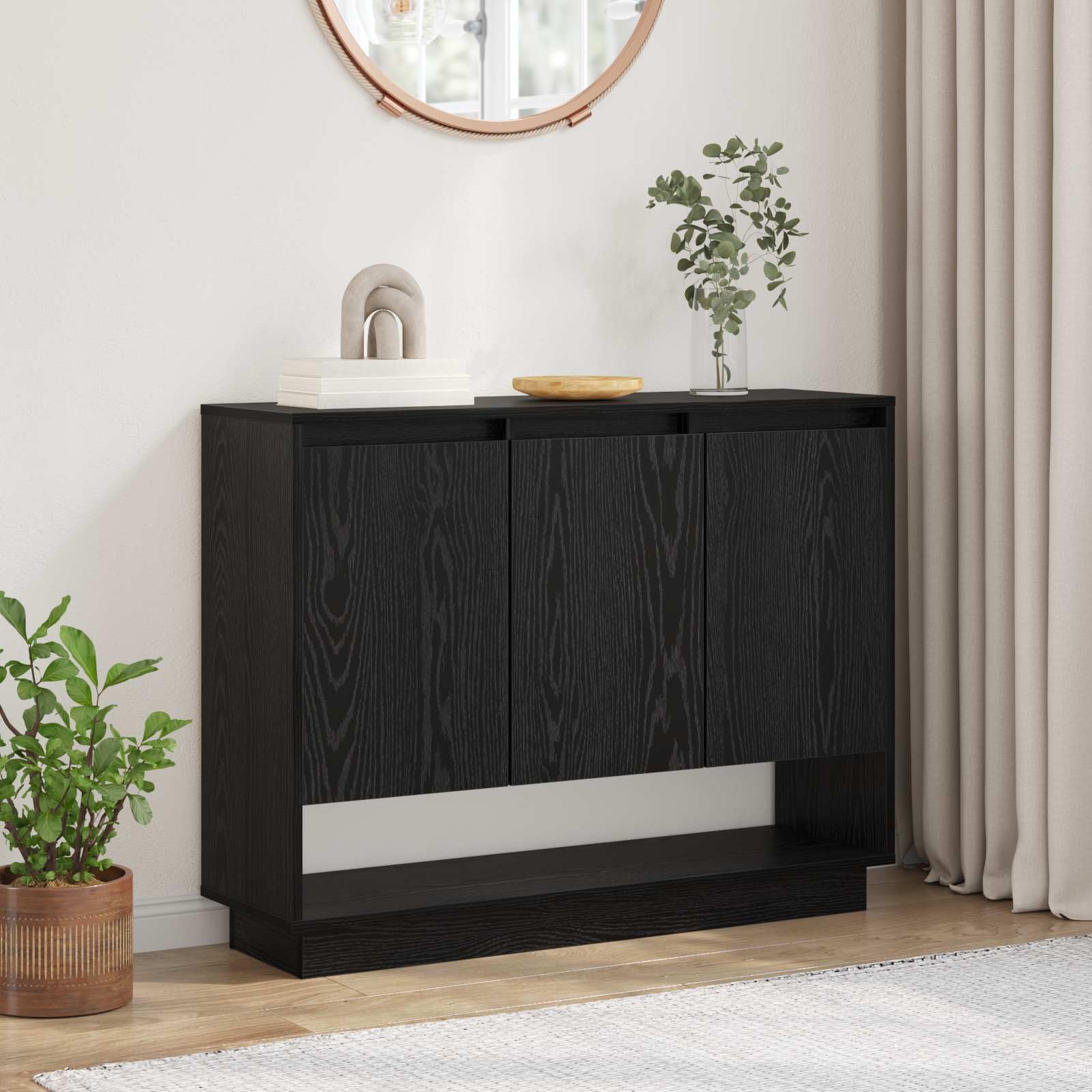 Aparador de madera de roble negro para organizar tu salón comedor o el pasillo de casa