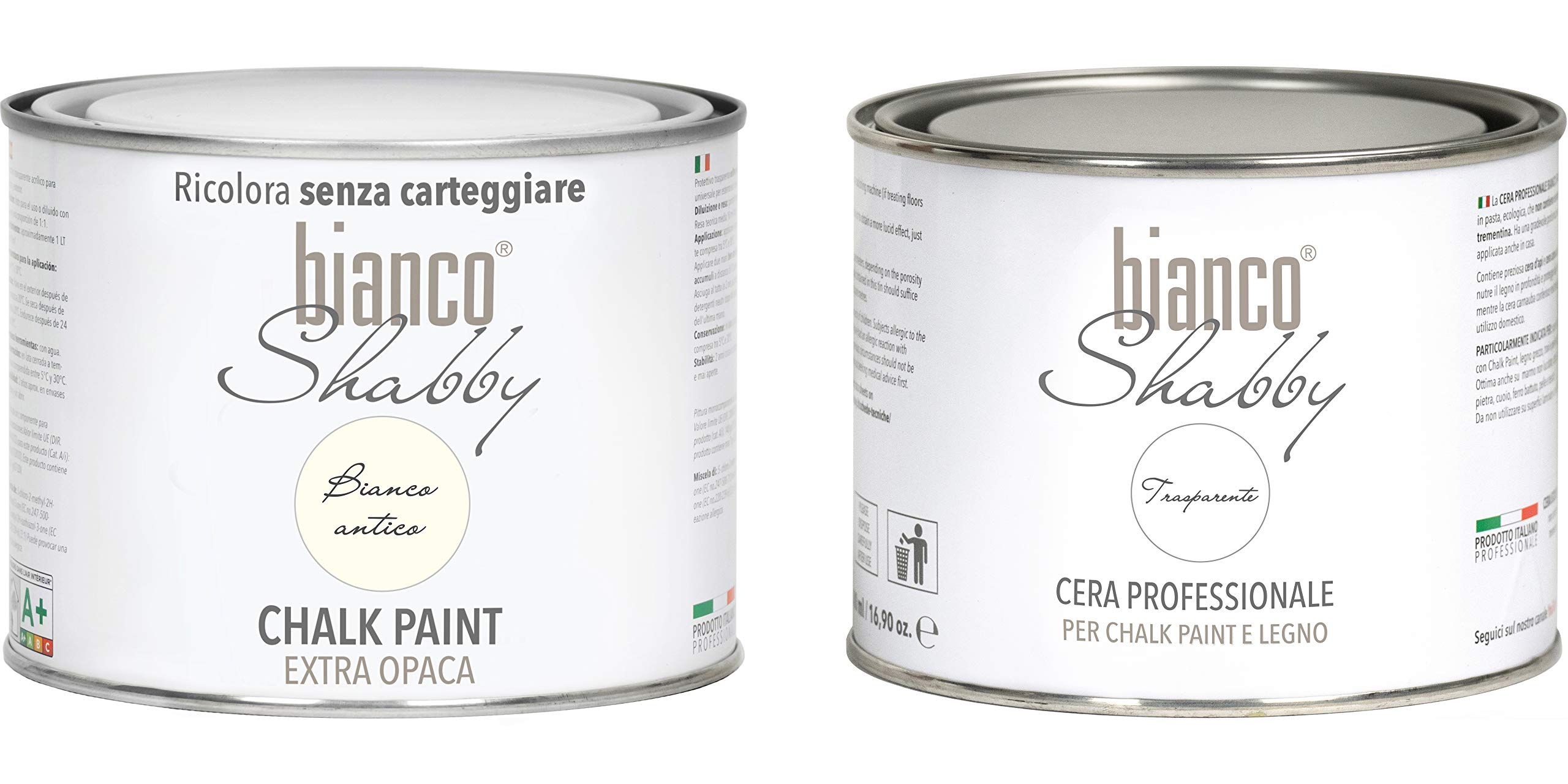 Chalk Paint & Cera Neutra – Pintura Shabby Chic + cera profesional, blanco