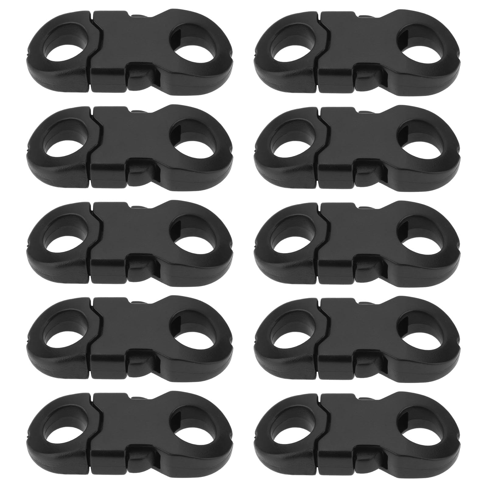 Vgol Black 60Pcs Mini Safety Breakaway Buckles 27.8X11mm Aperture 6Mm Quick Side Release Plastic Snap Buckles For Paracord Clasp Necklaces