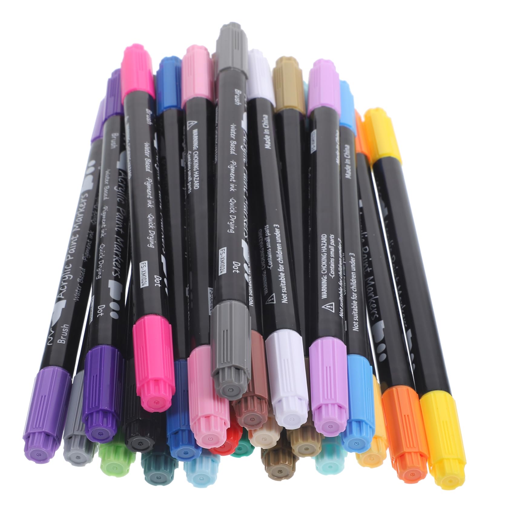 Set di Pennarelli Acrilici Doppia Punta 24 Colori per Pittura