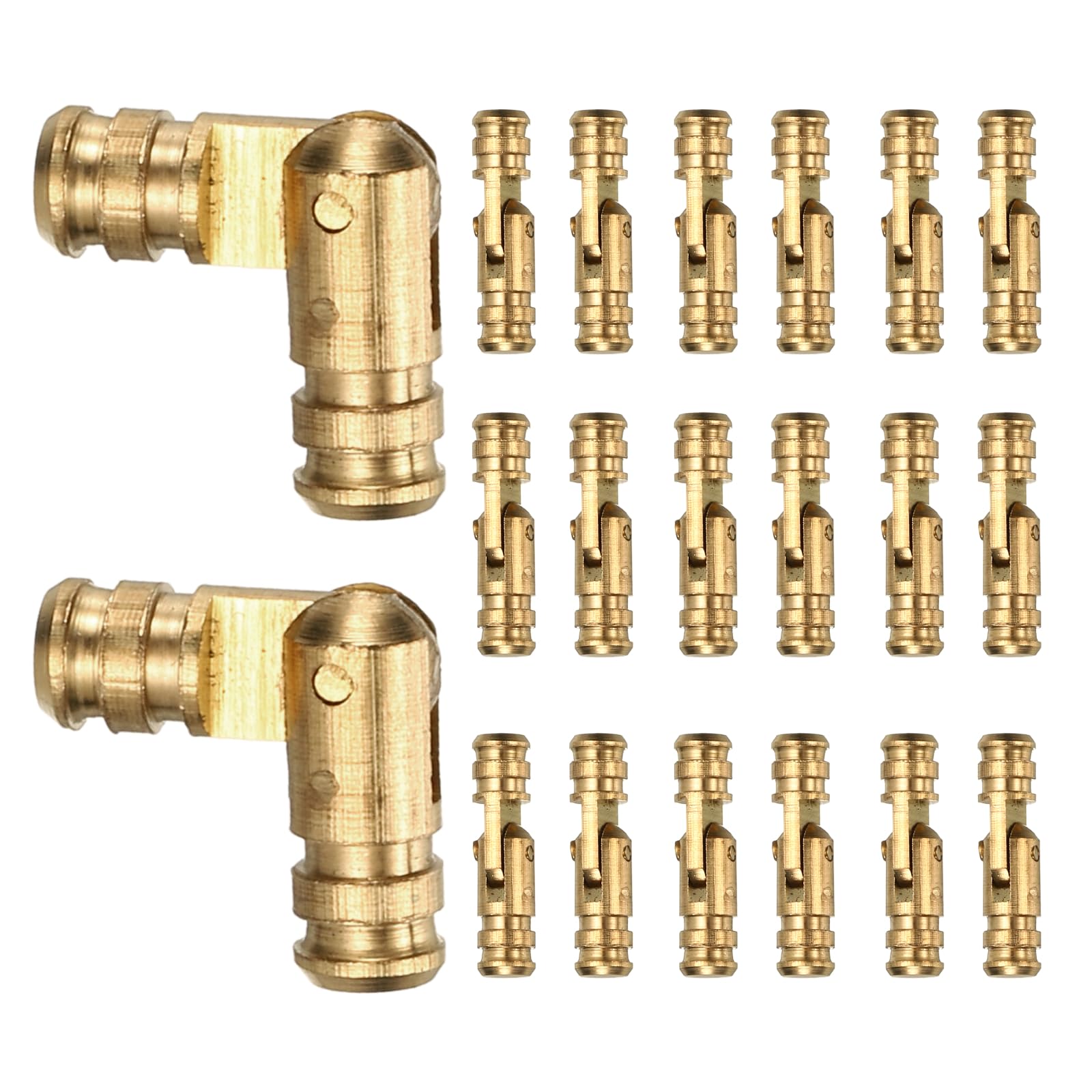 sourcing map 20 Pcs Barrel Hinges, 4 x 17 mm Jewelry Box Hinges Folding Concealed Brass Cylinder Hidden Barrel for Wooden Music Boxes Small Woodworking Projects Cabinet Doors, Yellow