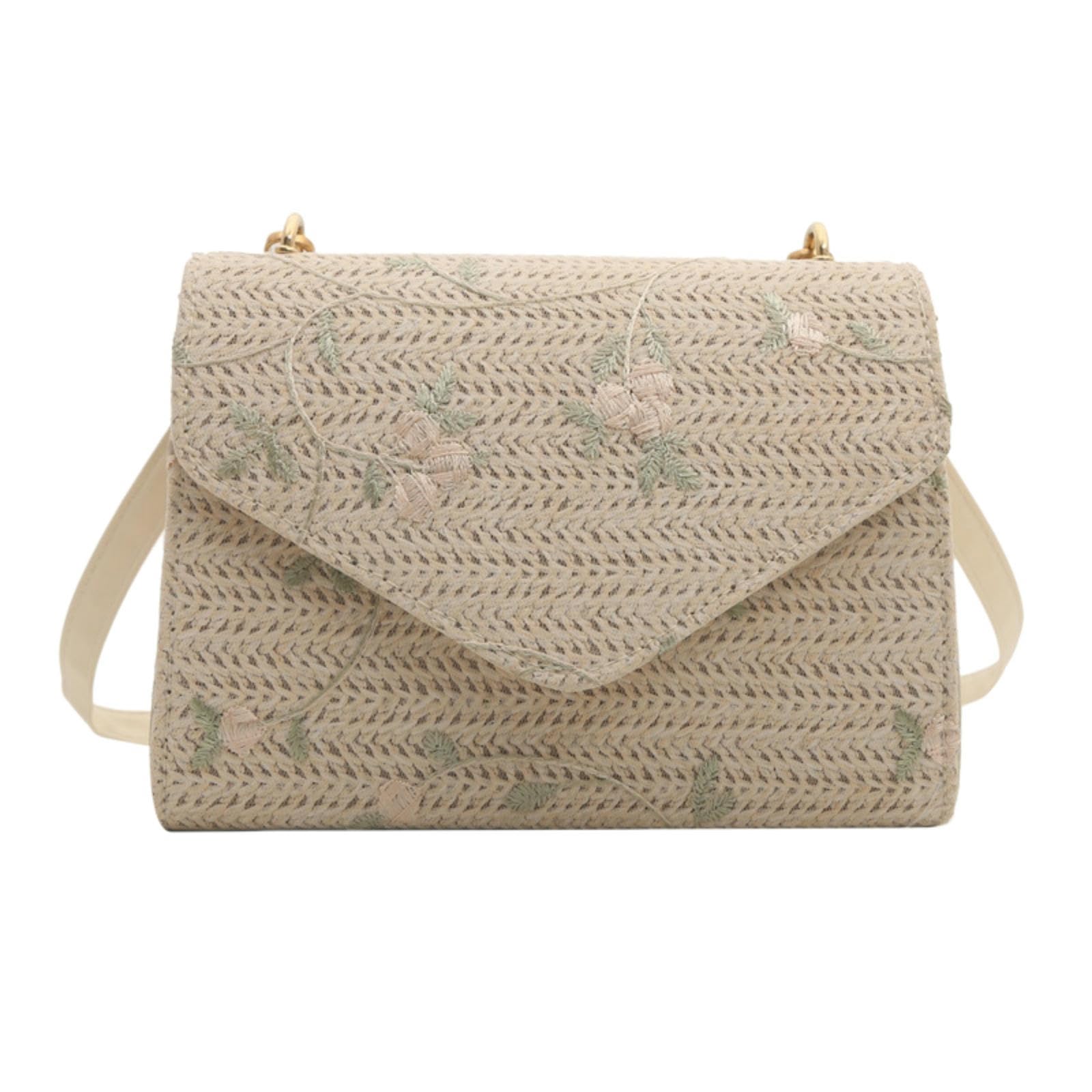 CYUCHENC East-West Crossbody Bag Fashionable Temperament, Gentle Weaving, Casual Personality, Summer, Single Shoulder Small Square Women's Bag-off-white