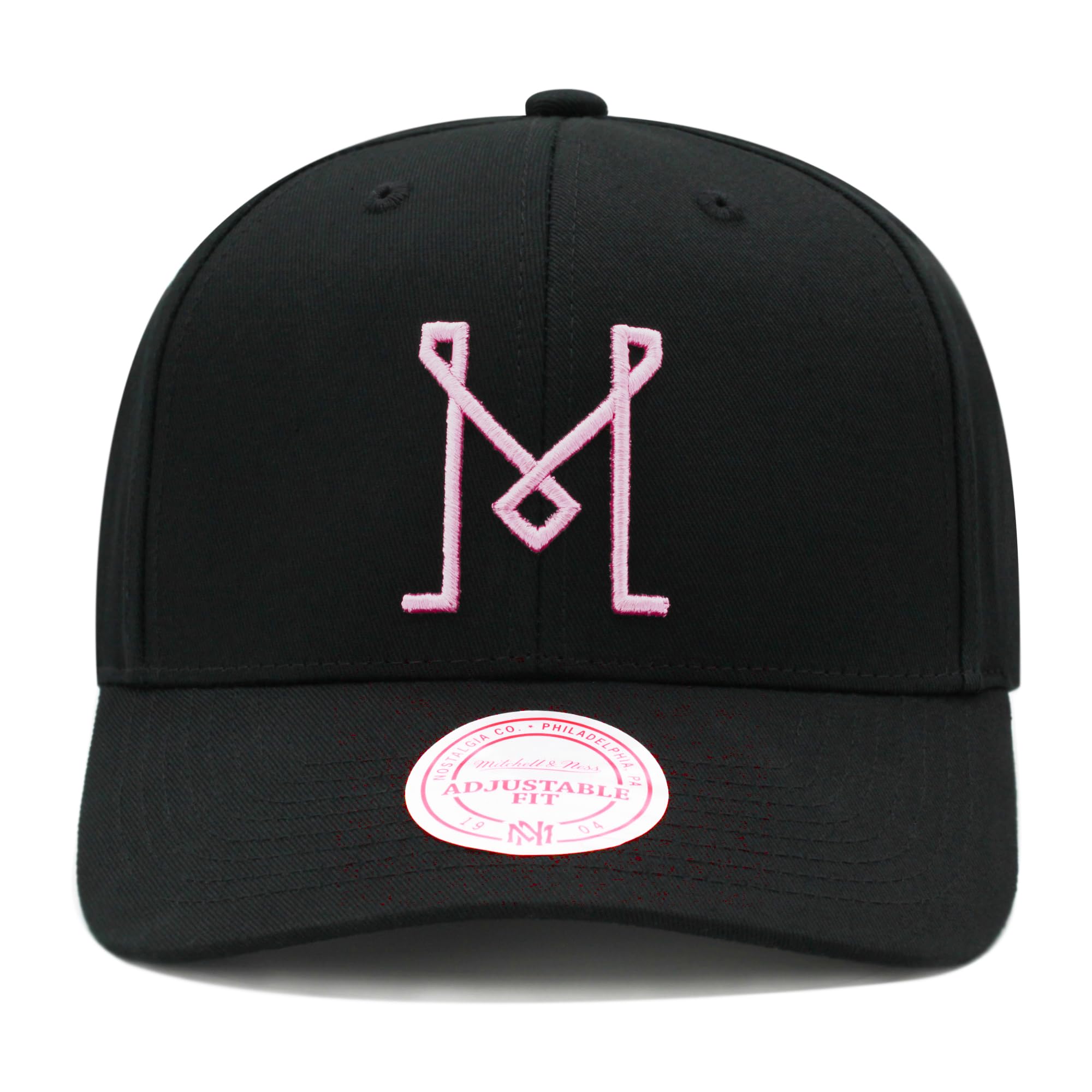 Mitchell & Nessmens Inter Miami Black Precurved Low Profile Snapback Hat