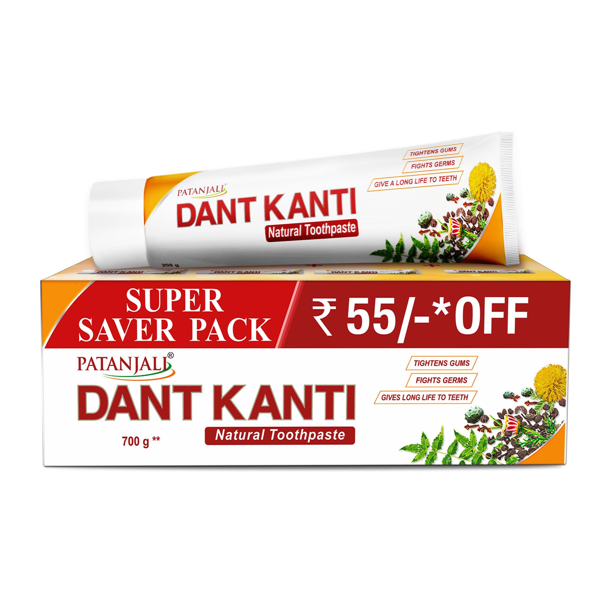 Dant Kanti Natural Toothpaste 700G, Helps in Reduction in Bad Breath, Cavity Free Smile, Freshness with Protection, Healthy Gums & Effective Dental Care
